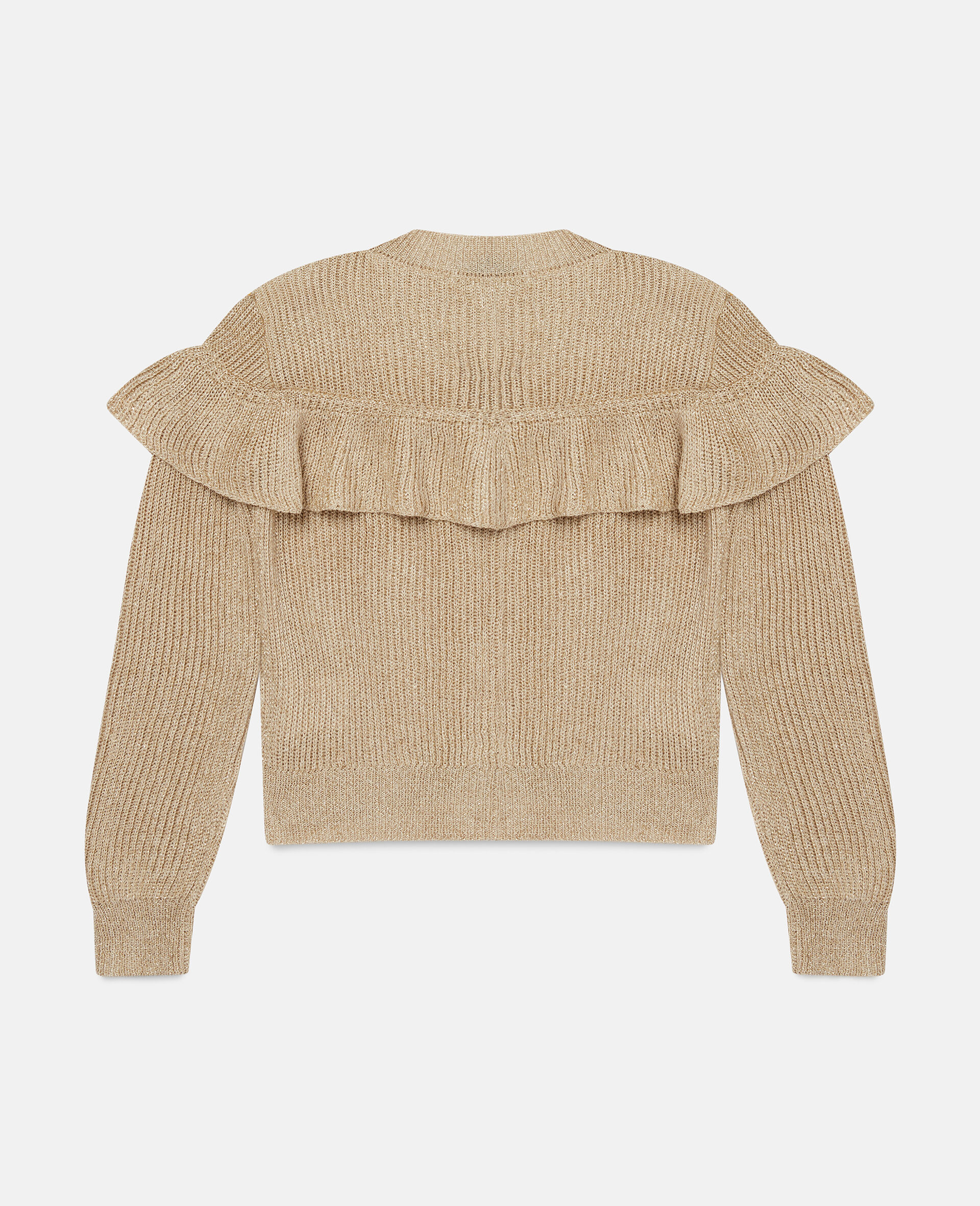 Ruffle Knit Cardigan-Yellow-large image number 1