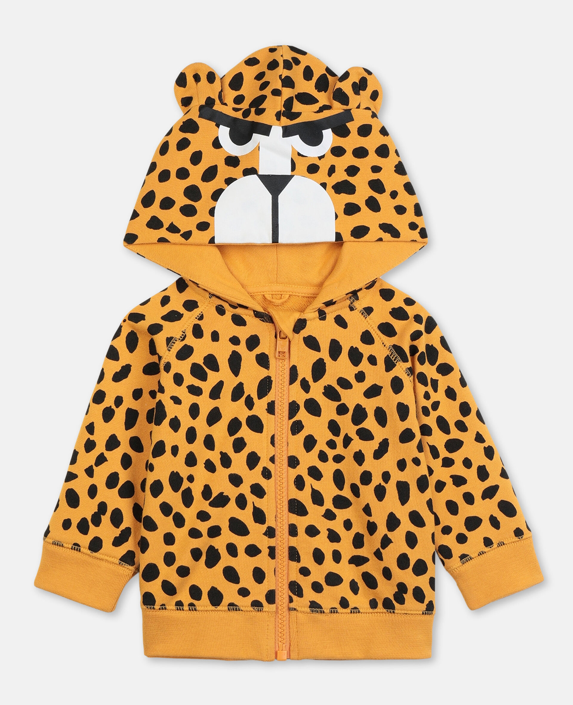 Cheetah Dots Cotton Hoodie -Multicolour-large image number 0