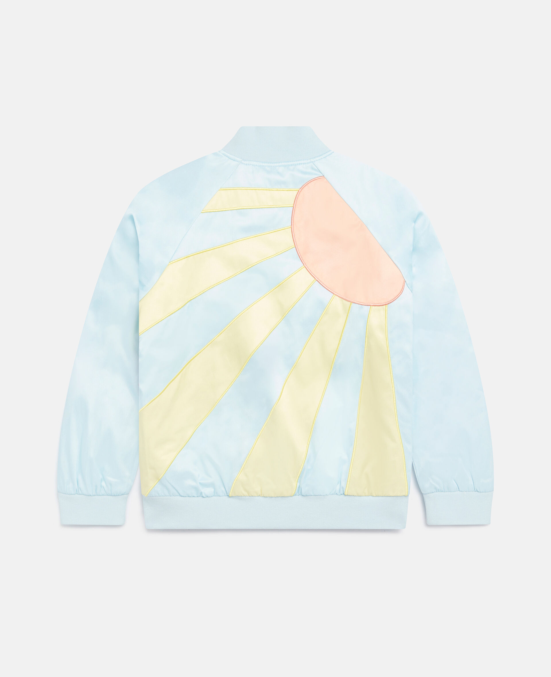 Sunshine Patchwork Satin Bomber Jacket-Multicolour-large image number 2