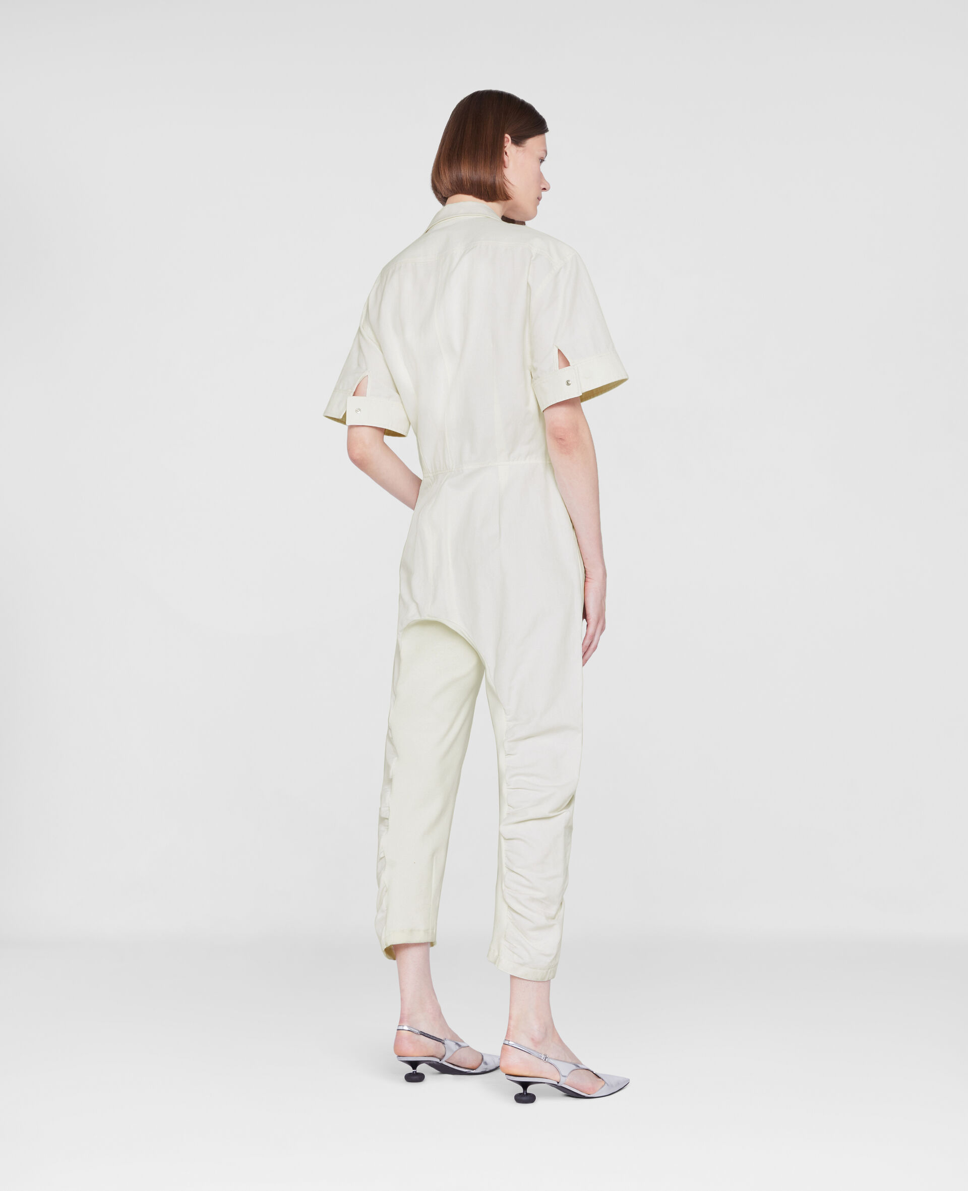 Short Sleeved Jumpsuit -White-large image number 2