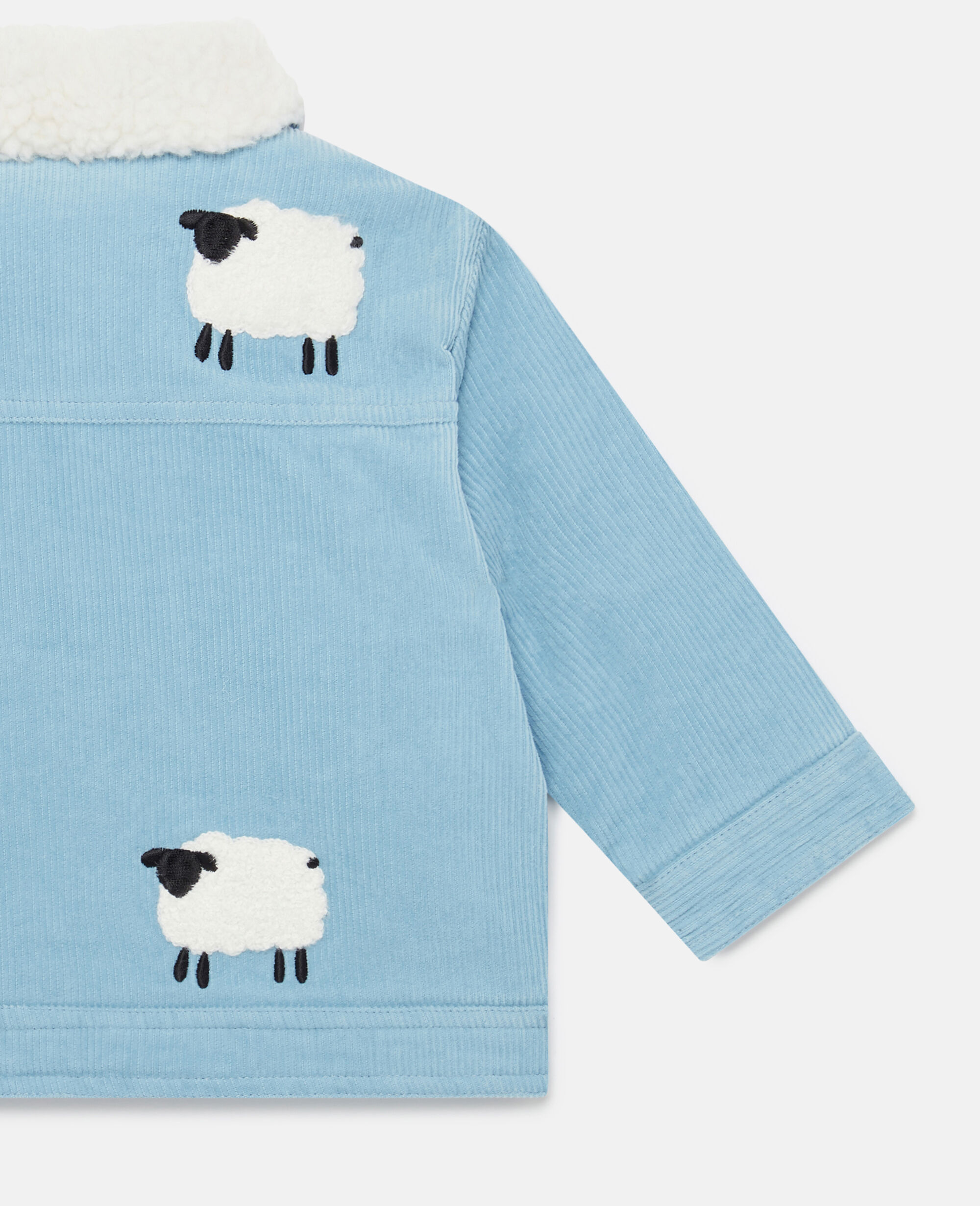 Women Blue and white Sheep Pattern Denim Jacket Stella McCartney GB