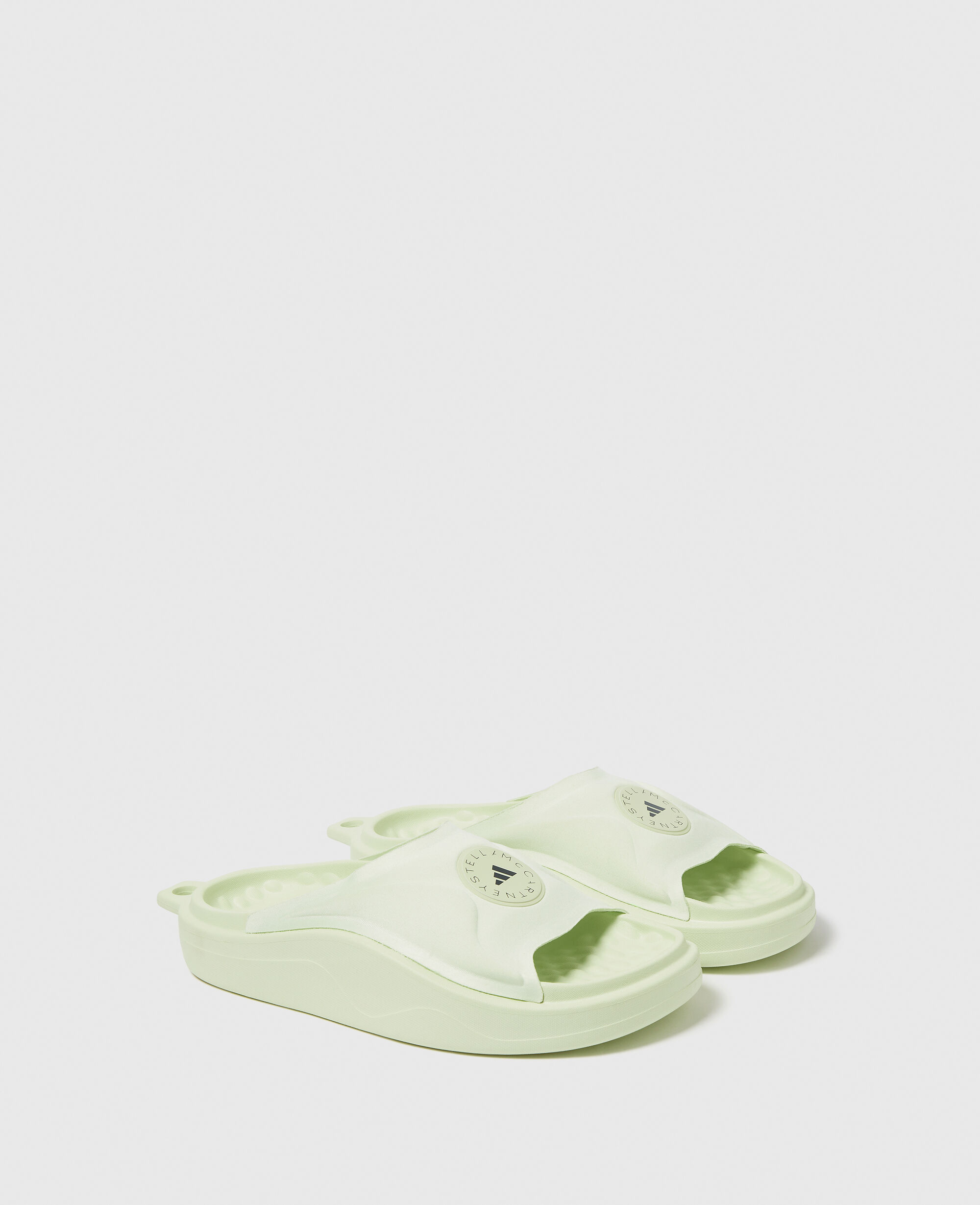 Women Halo Green Green/Carbon Black Logo Slides | Stella McCartney HK