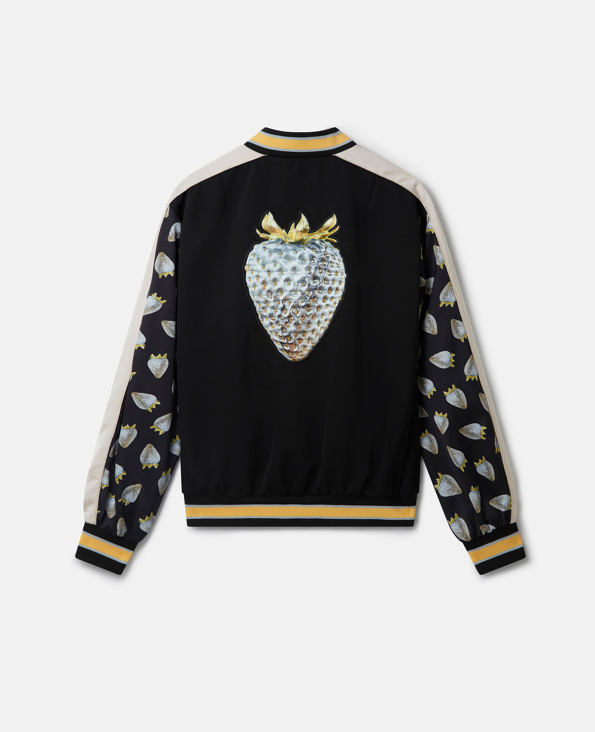 Strawberry-Print Heritage-Inspired Souvenir Jacket-Black-large image number 1