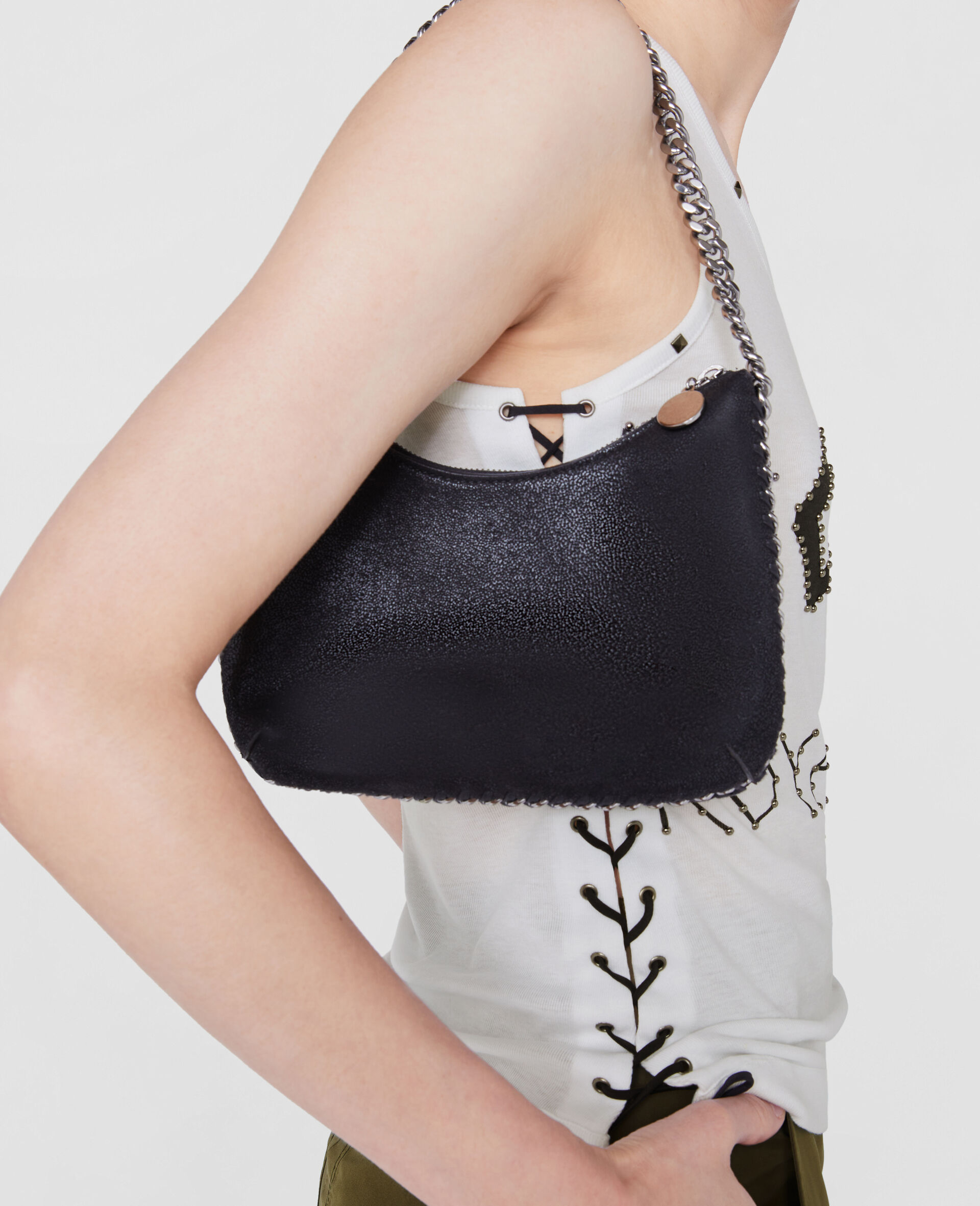 Women Black Falabella Zip Mini Shoulder Bag | Stella McCartney US