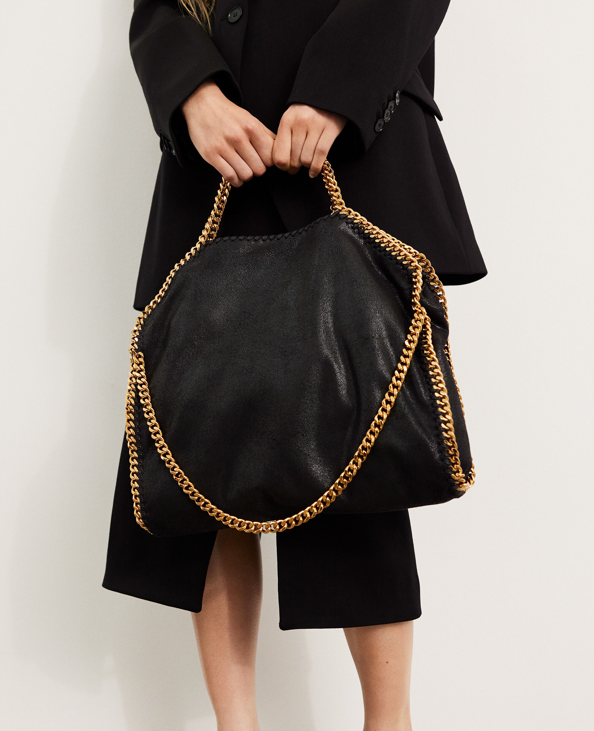 Women Black Falabella Fold Over Tote Bag Stella McCartney IL