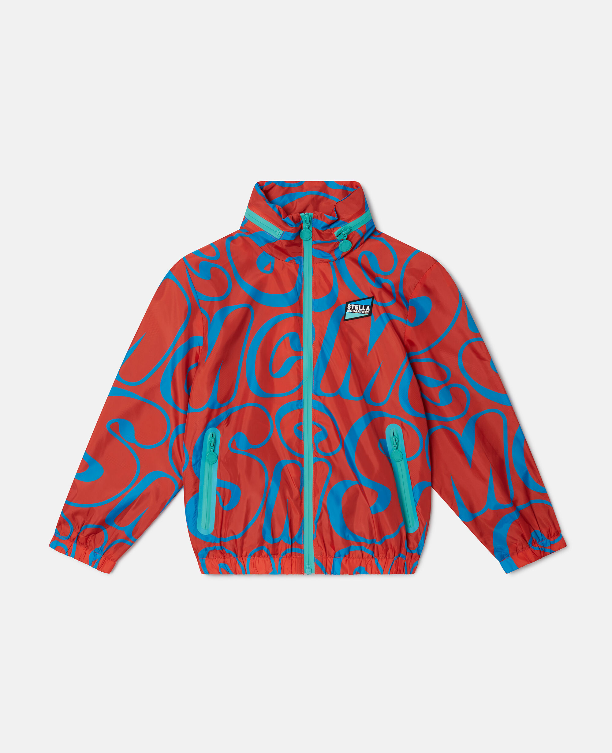 Women Red/Blue SMC Print Hooded Jacket | Stella McCartney CY