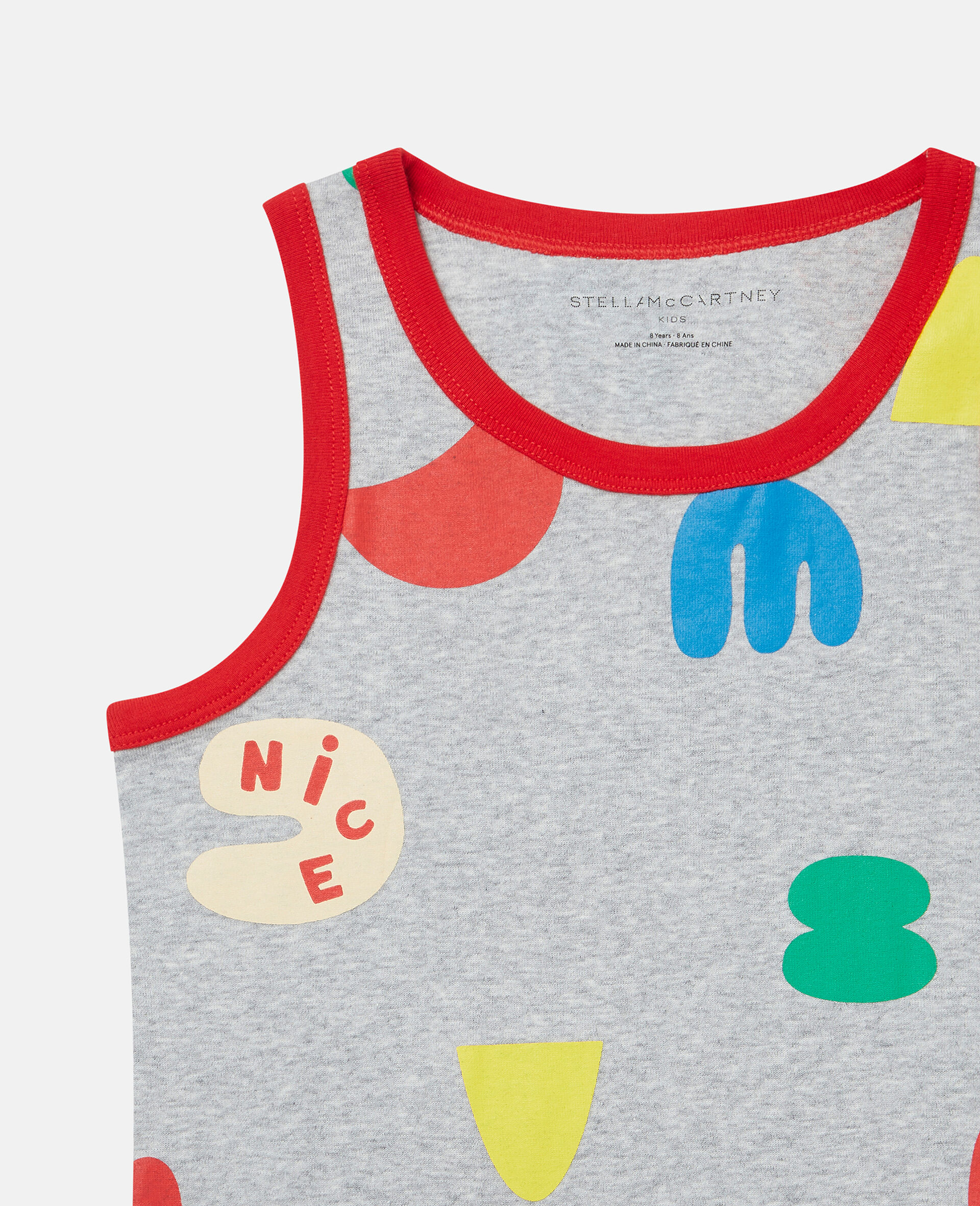 Smile Shape Print Cotton Jersey Vest Set-Multicolour-large image number 2
