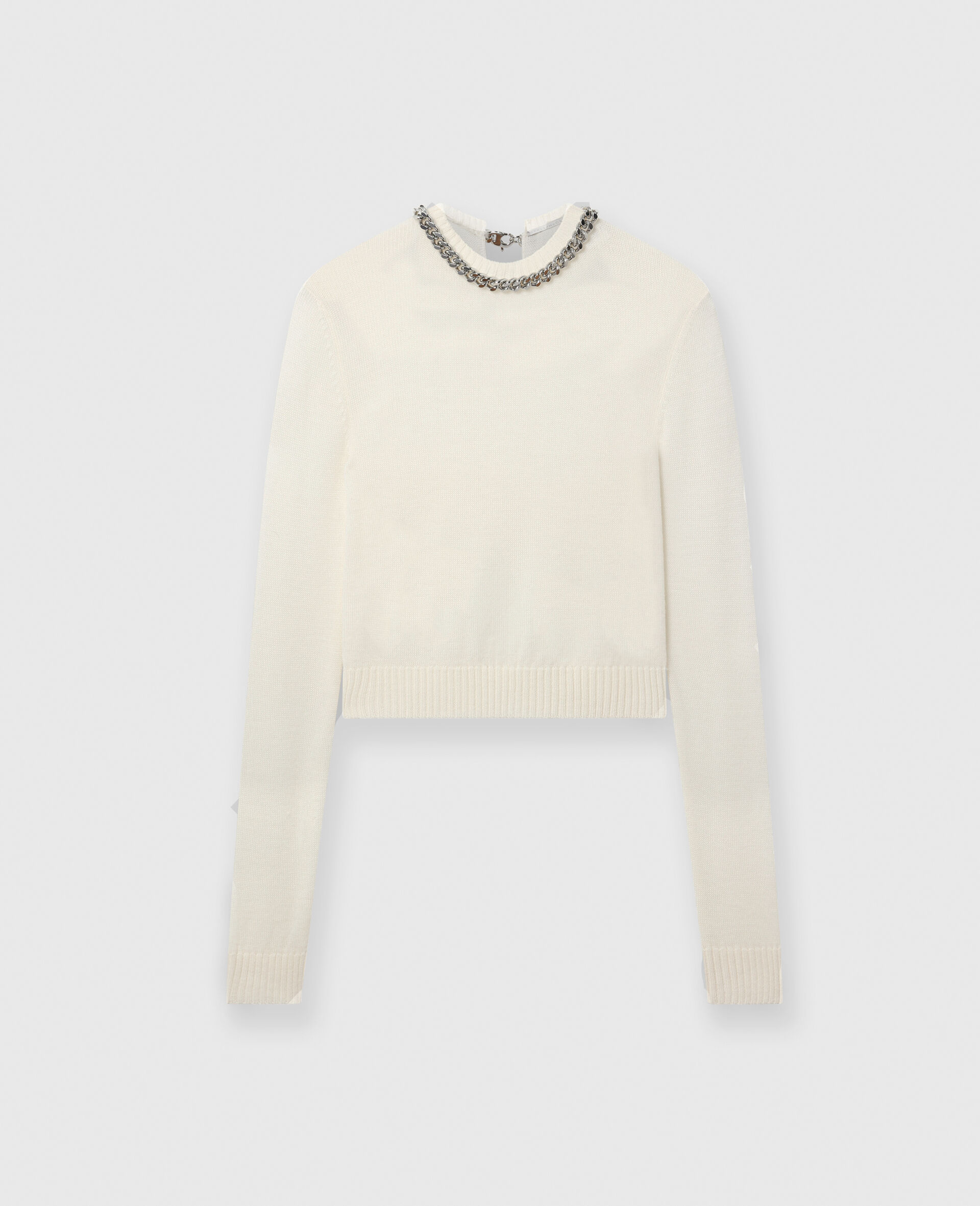 Falabella Chain Fine-Knit Jumper-Cream-medium