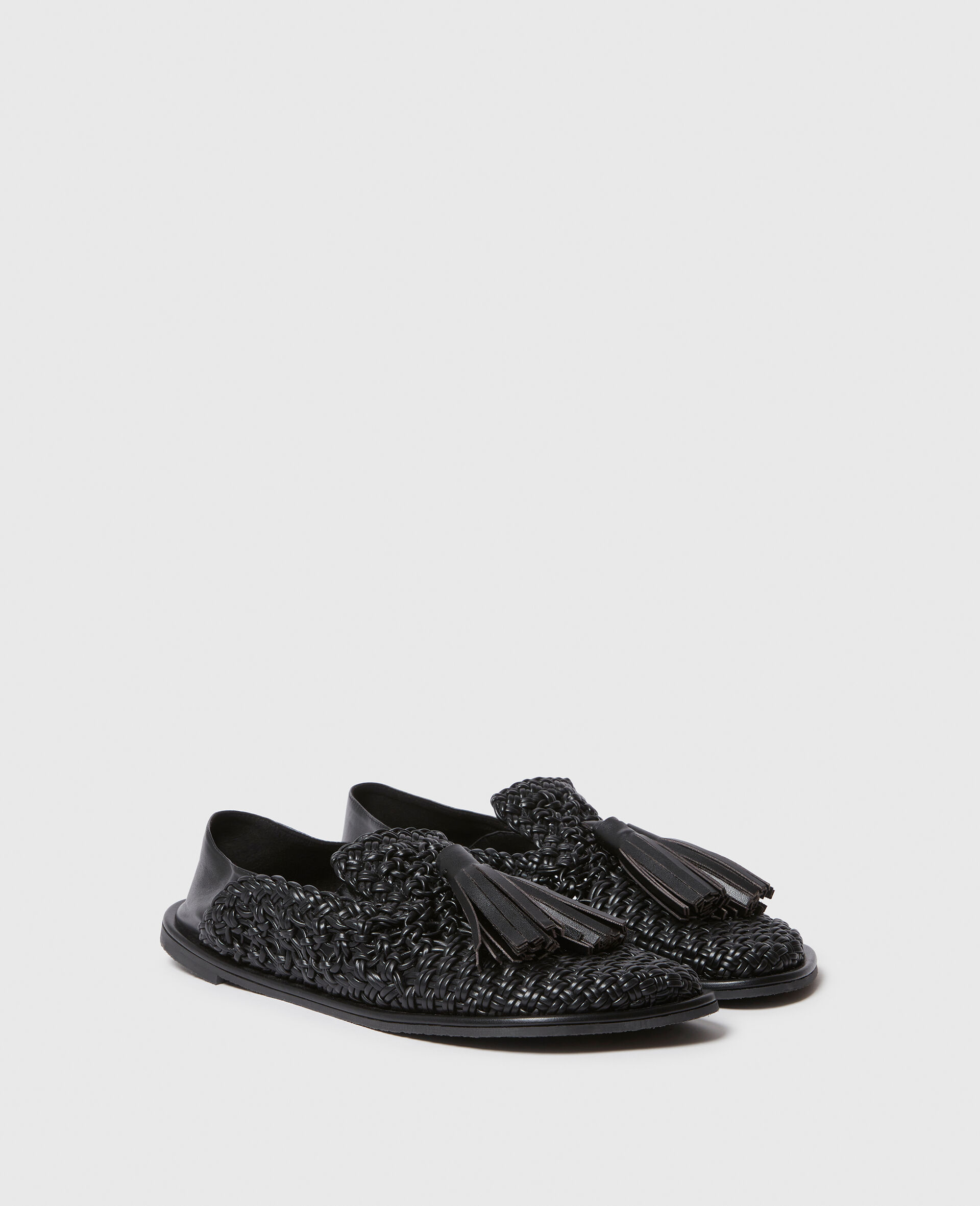 Ryder Woven Tassel Loafers-Black-large image number 2