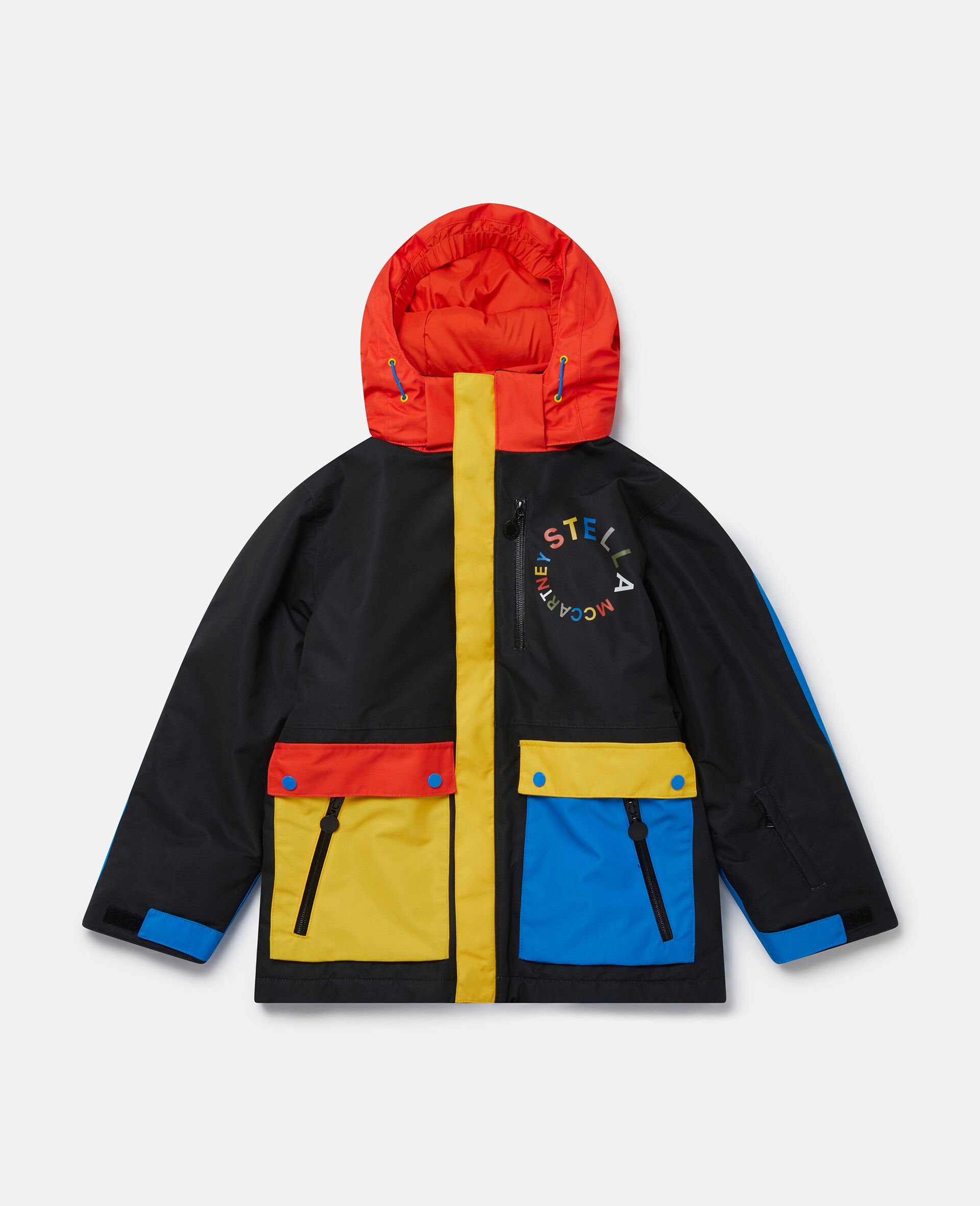 Colourblock Hooded Ski Jacket-Multicolour-medium