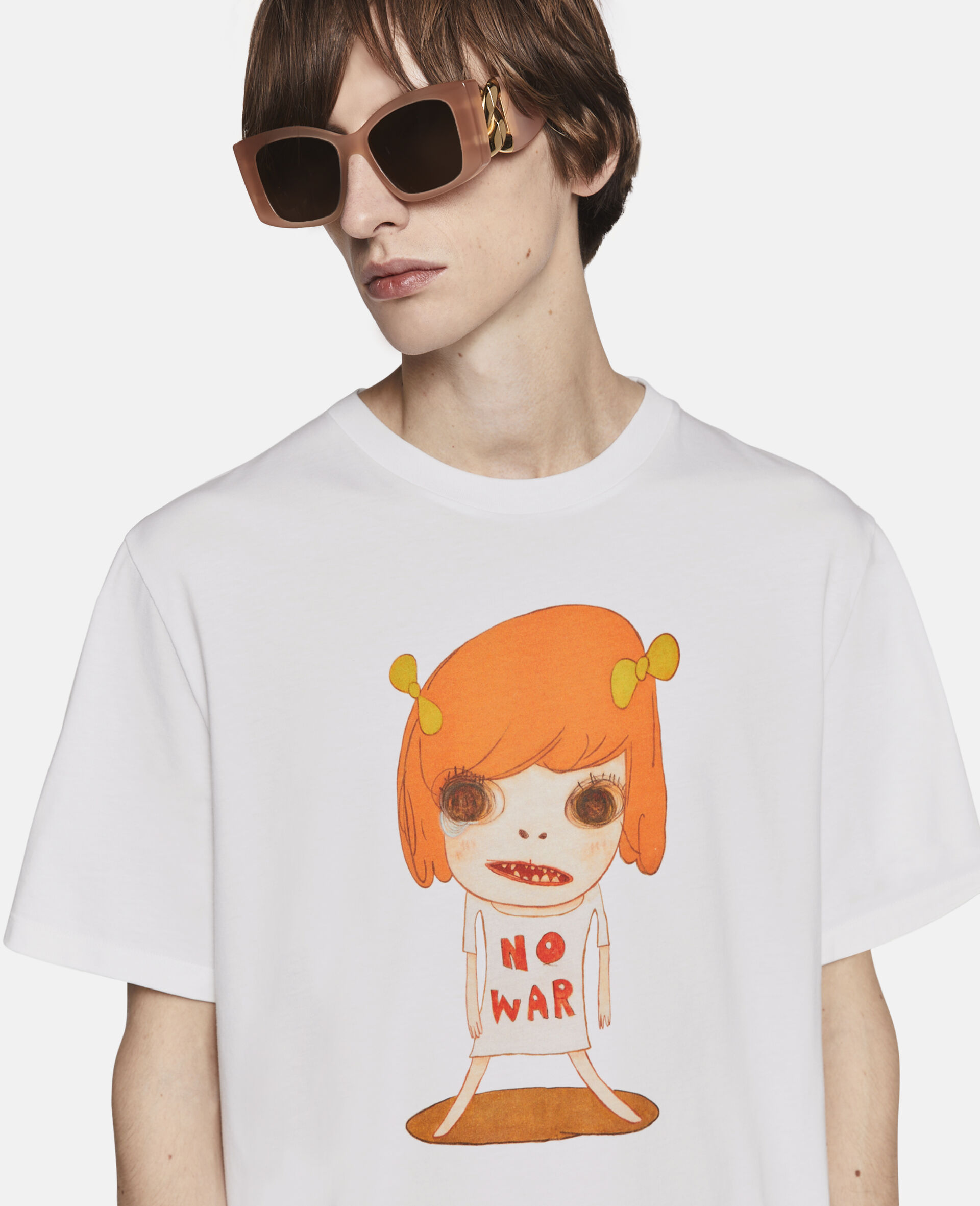 No War Print T-Shirt-White-large image number 4