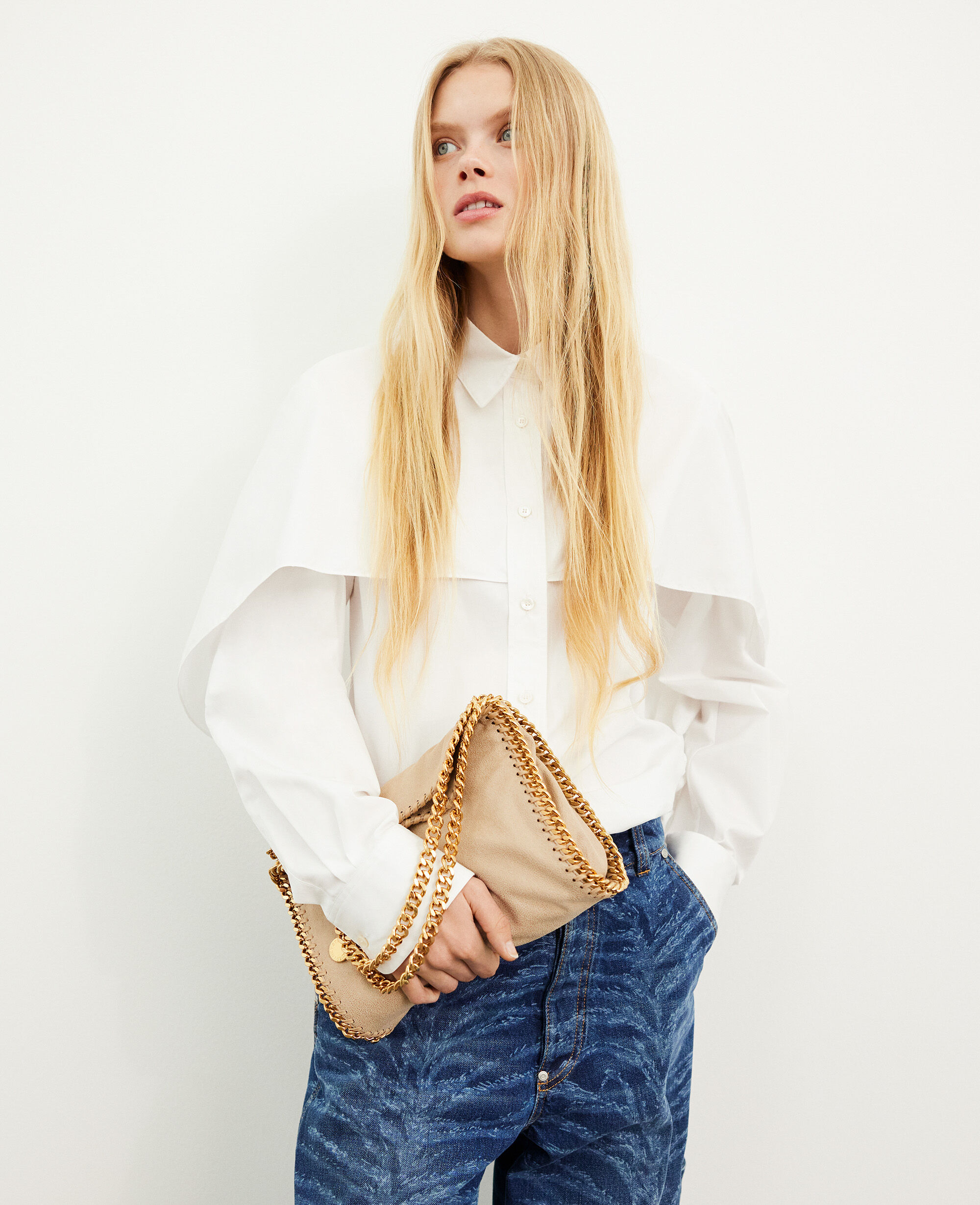 Women Clotted Cream Falabella Mini Tote Bag | Stella McCartney US