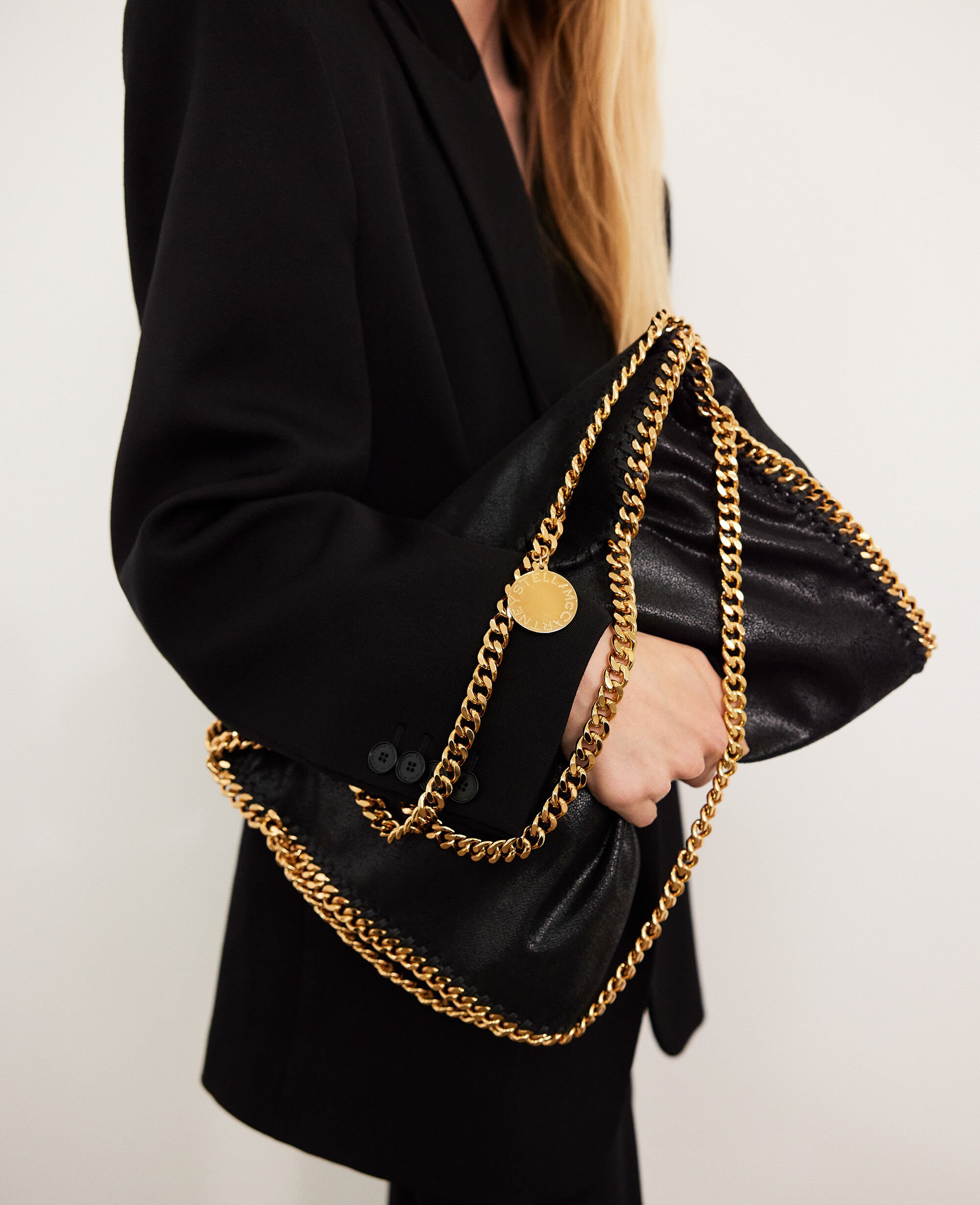 Stella mccartney fold over tote black online