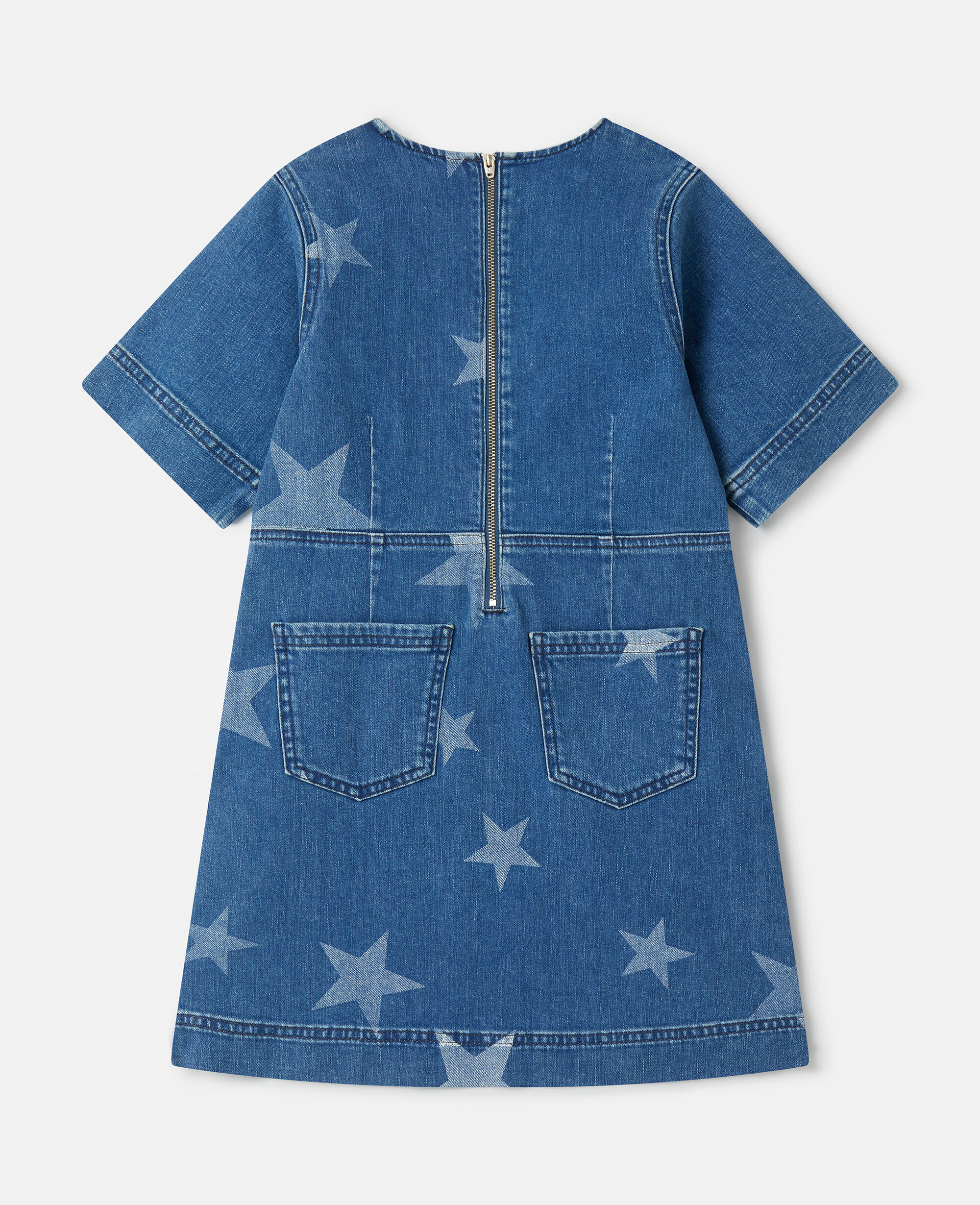 Women Blue Star Print Denim Dress | Stella McCartney US
