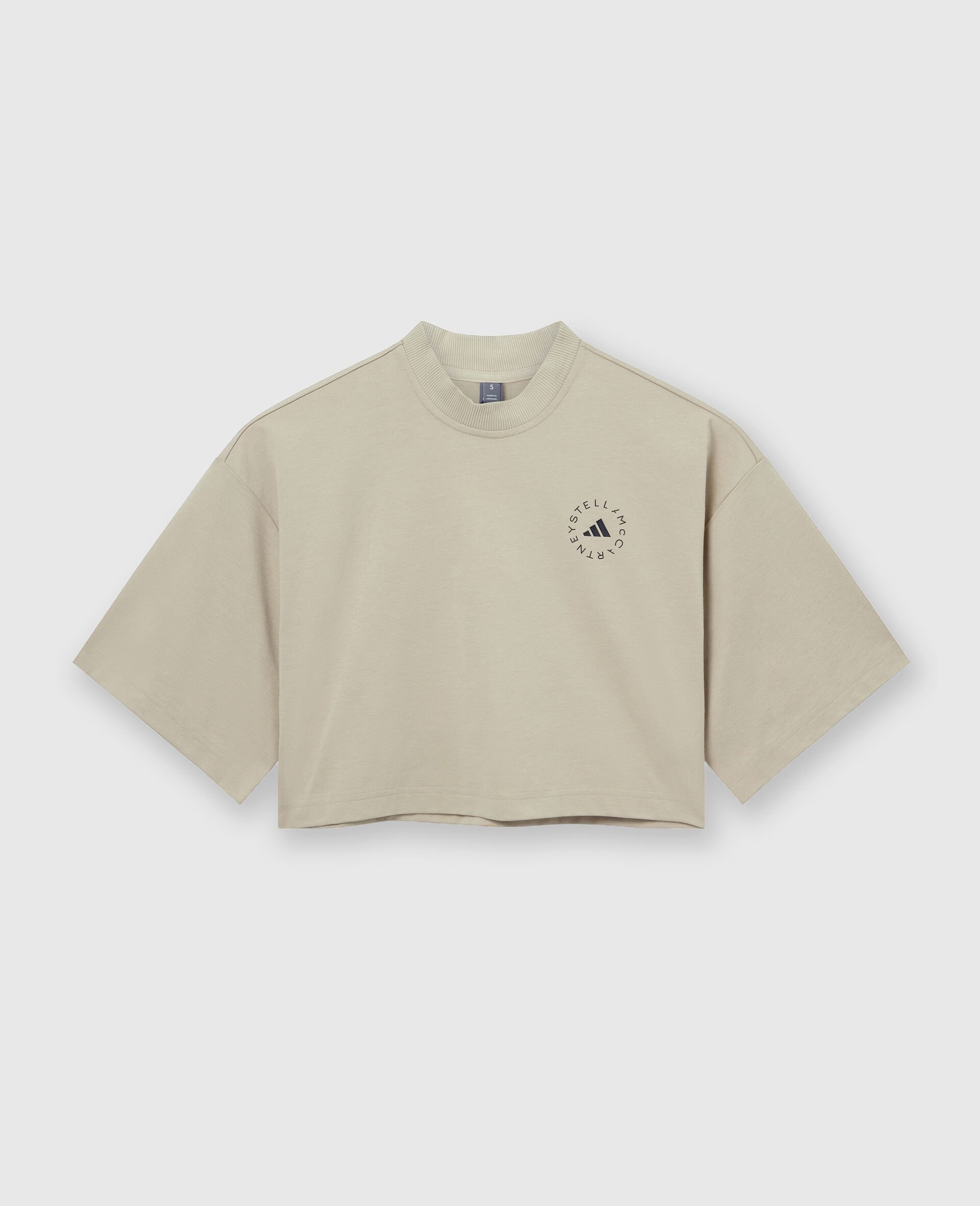Planet Sport Cropped T-Shirt-Beige-medium