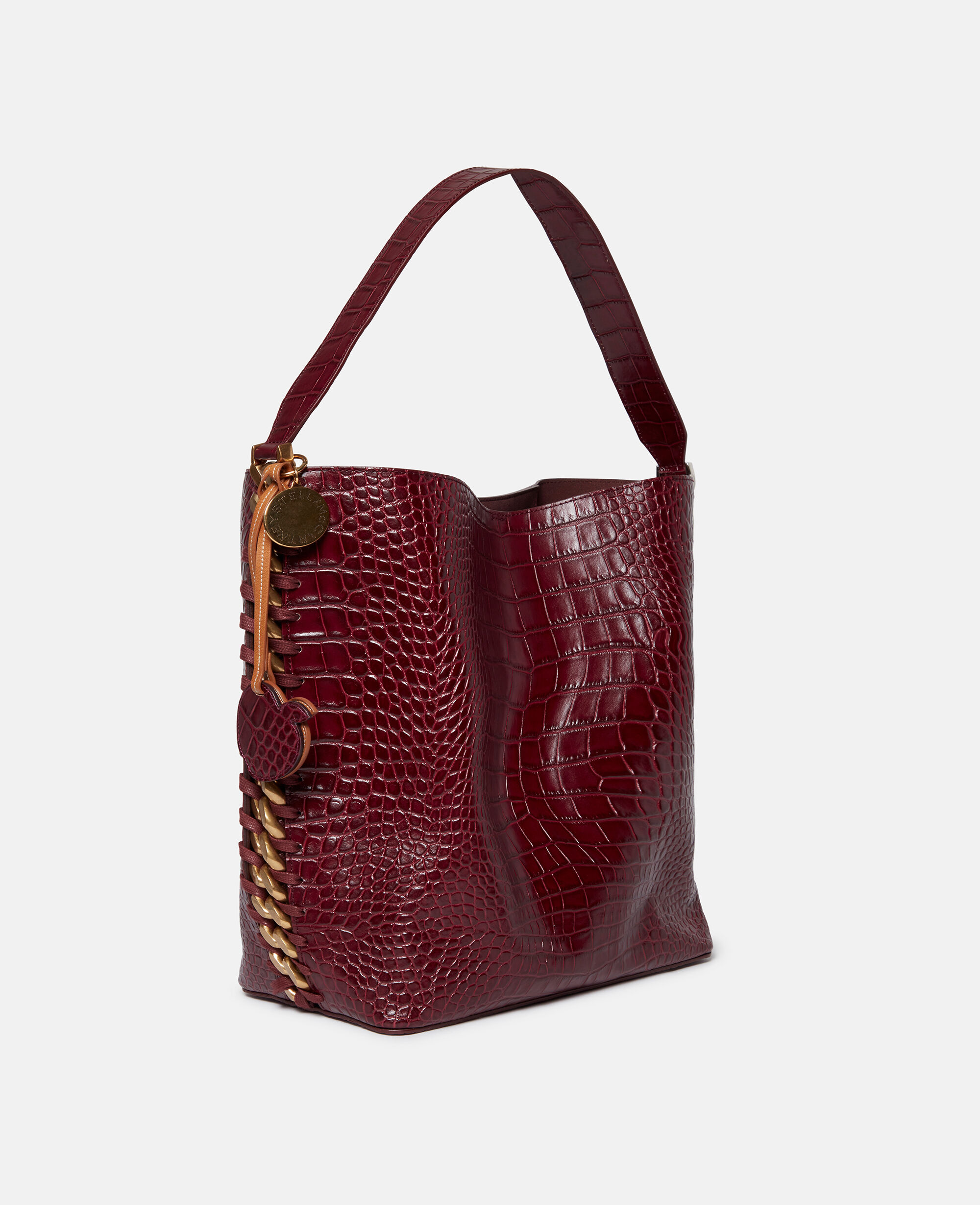 関税送料込Stella McCartney Crocodile Effect Tote Bag Women Burgundy Frayme Croc-Effect Embossed Tote Bag | Stella