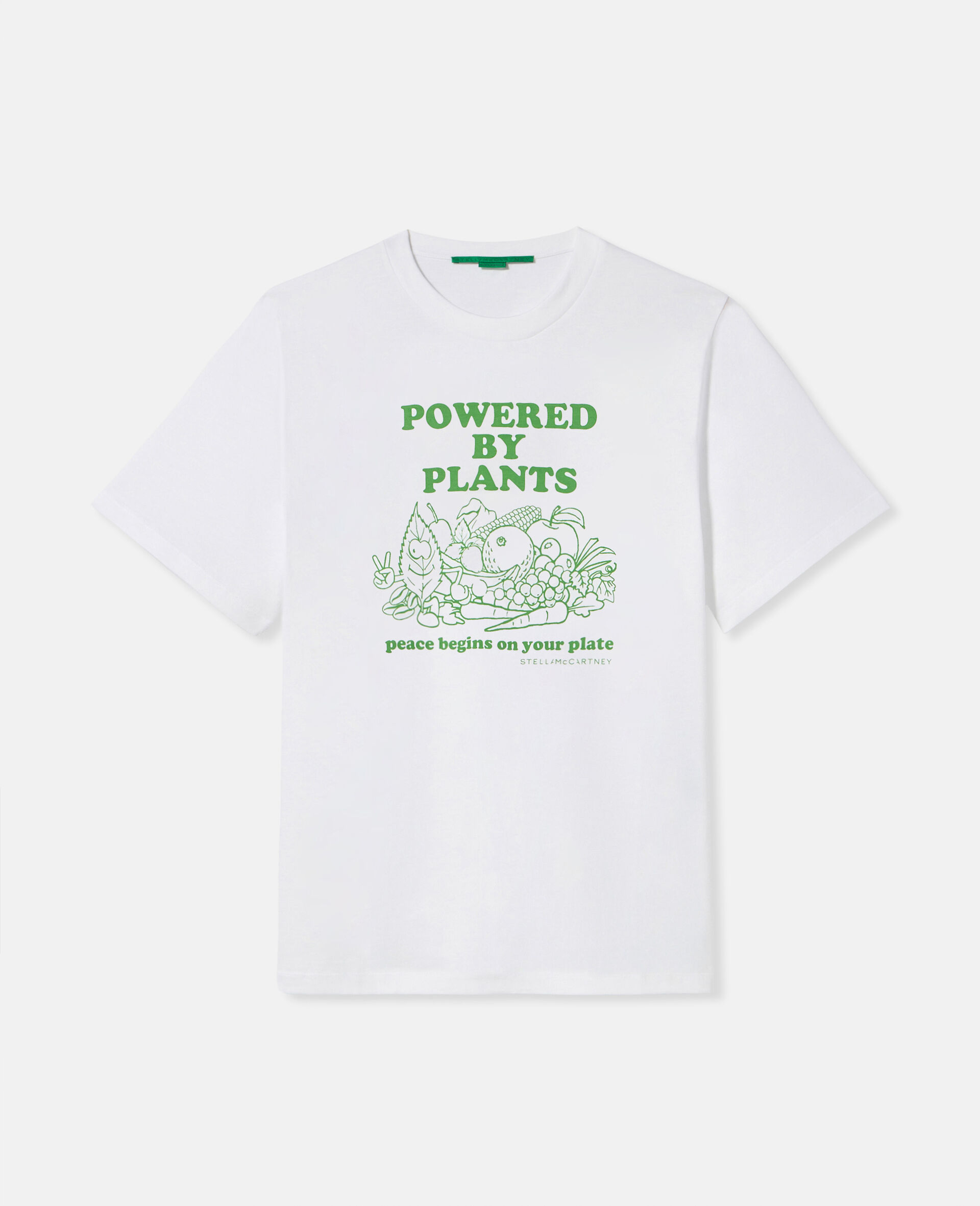 T-Shirt mit Powered By Plants Grafik-Weiß-medium