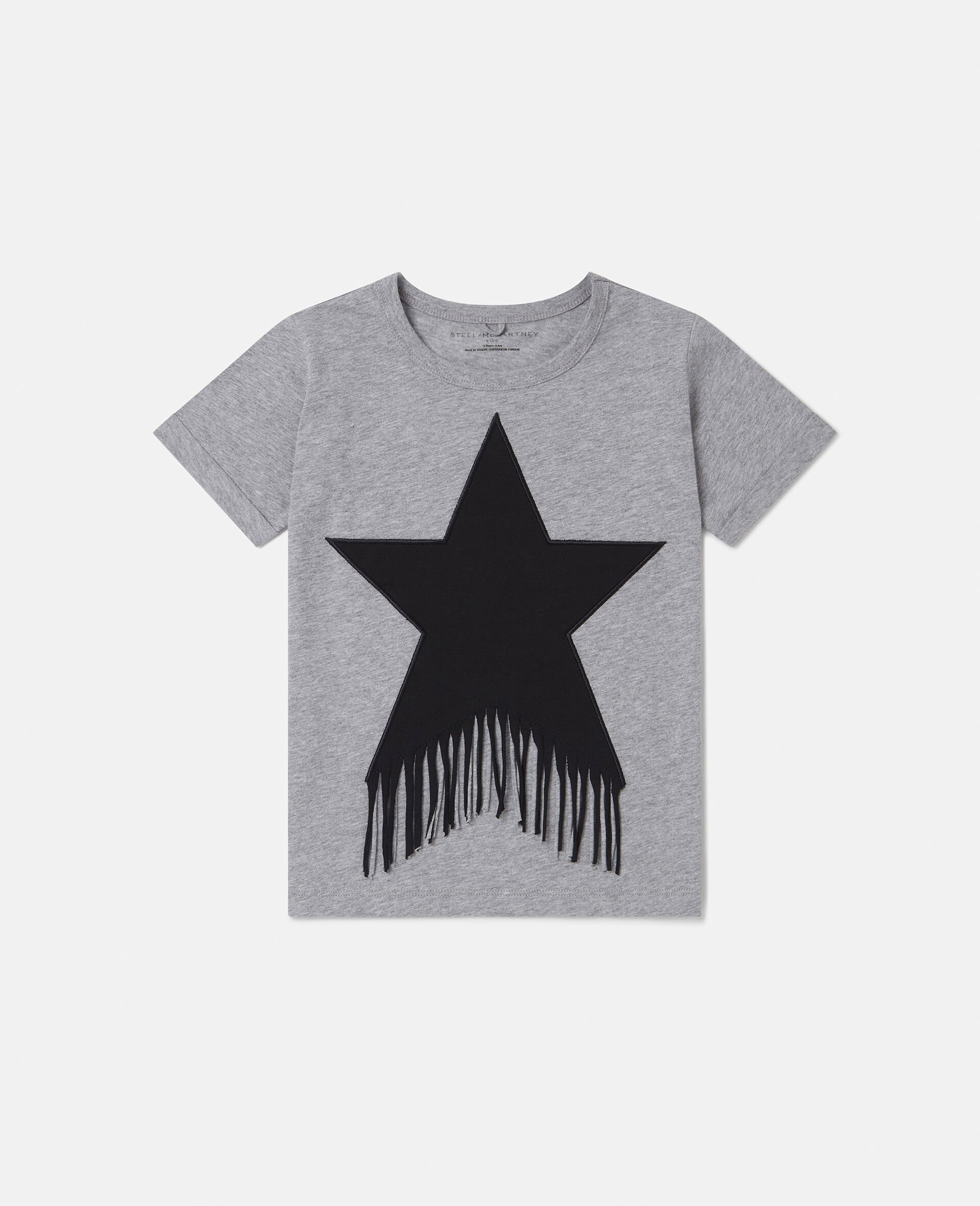 T-Shirt mit Stern-Motiv und Fransen-Grau-large image number 0