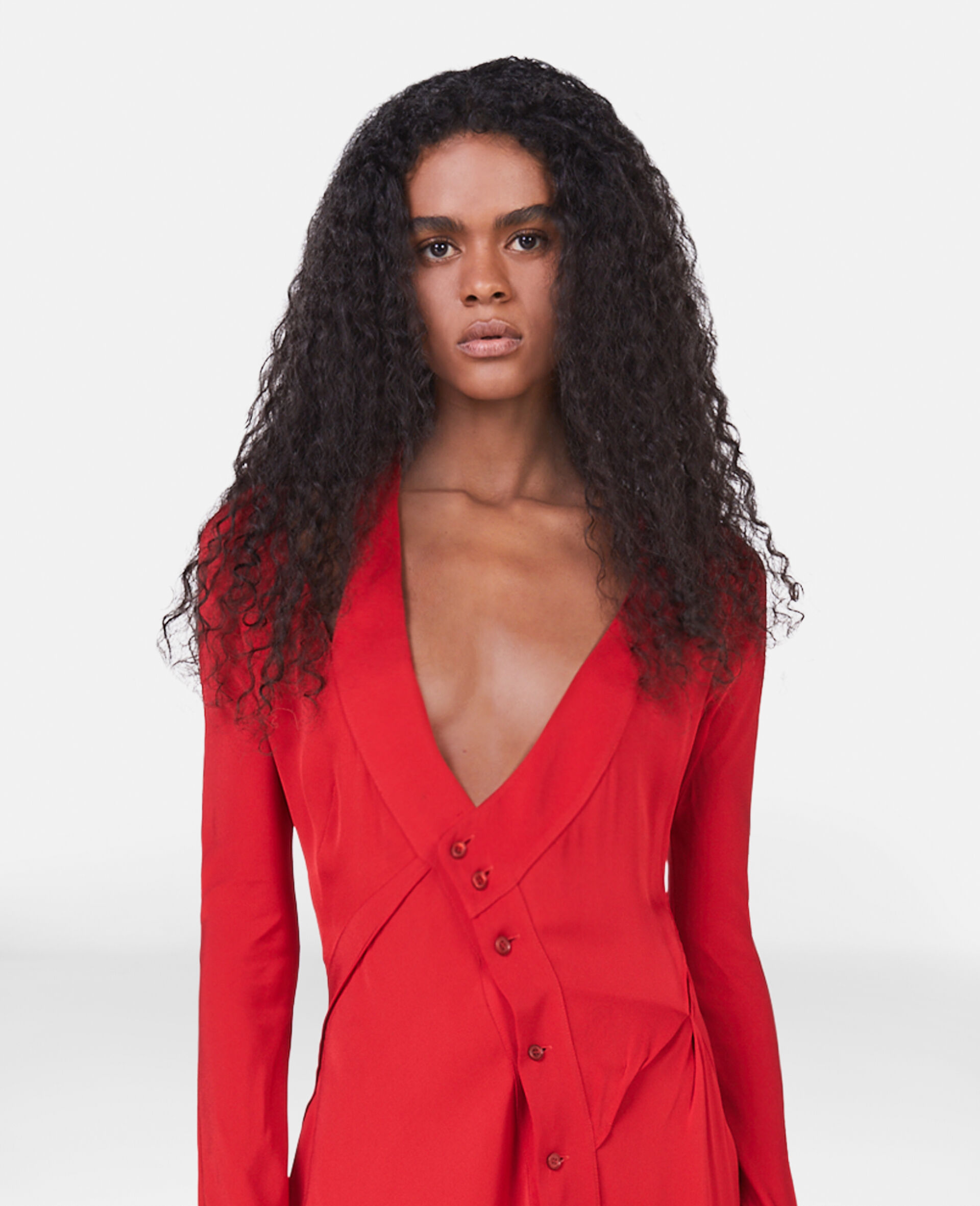 Robe à découpes asymétriques-Rouge-large image number 3