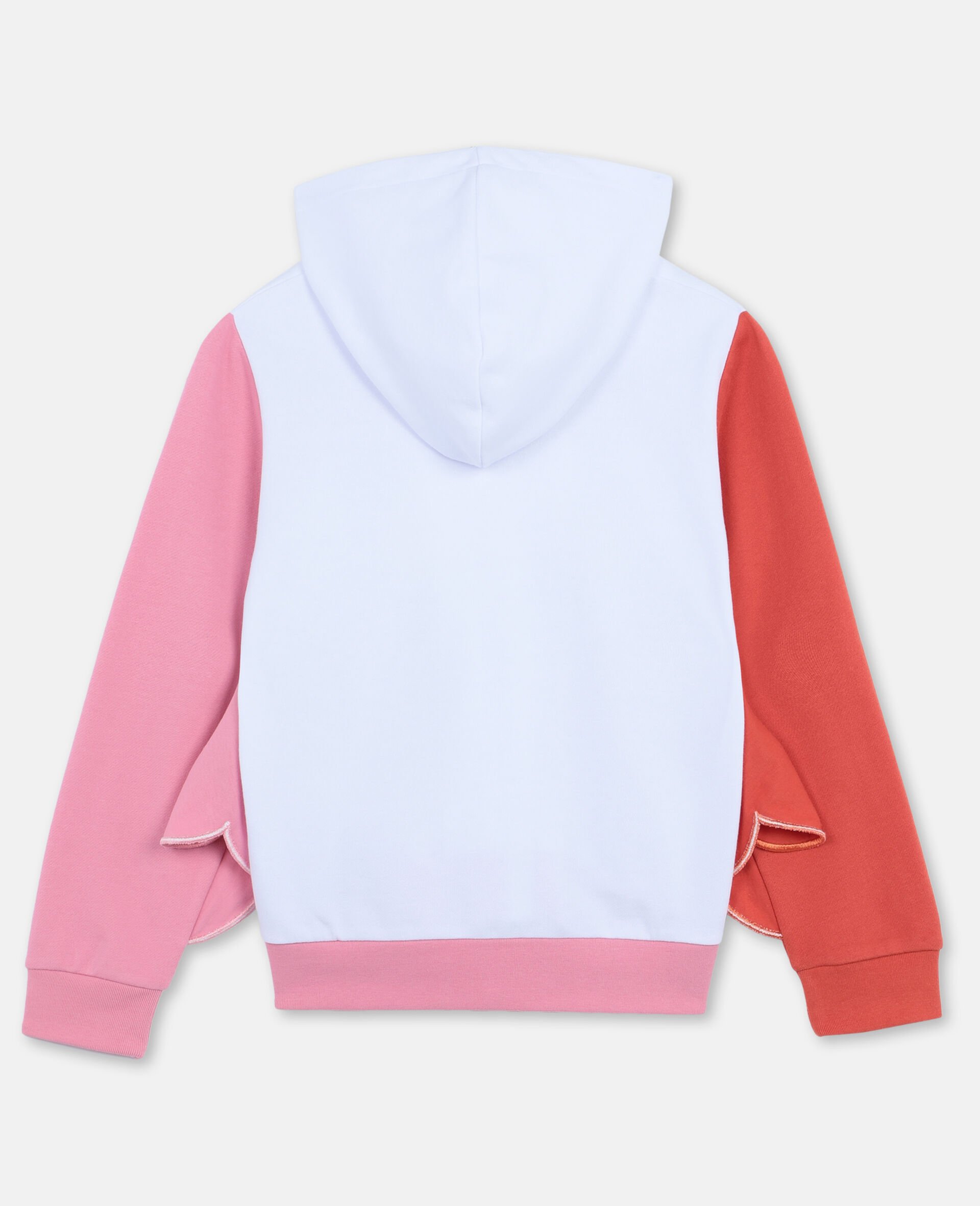 Sweat-shirt à capuche en molleton motif flamant rose-Blanc-large image number 3