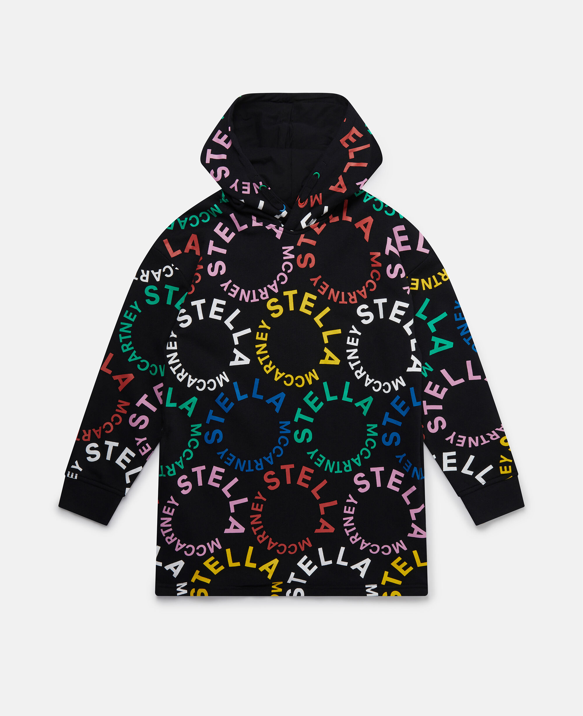 Felpa con Cappuccio e Logo Arcobaleno Nero Multicolore da Women