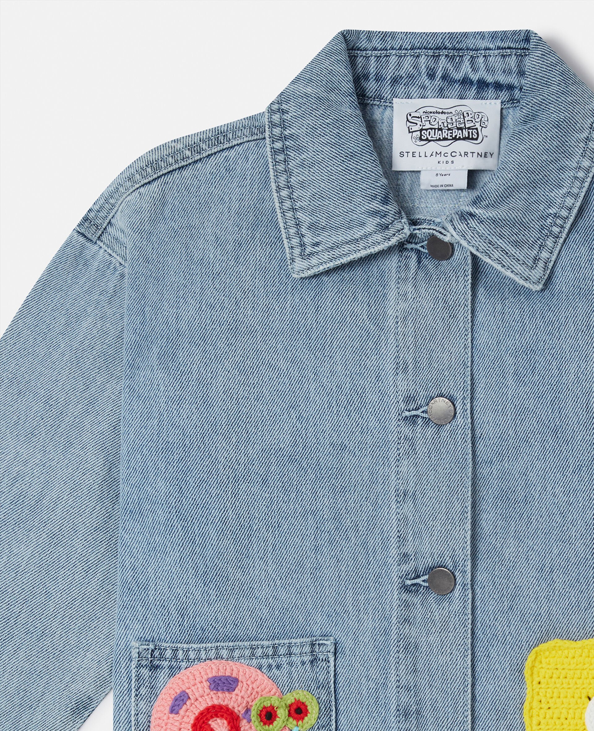 SpongeBob Graphic Denim Jacket-Blue-large SpongeBob Graphic Denim Jacket-Blue-large image number 1