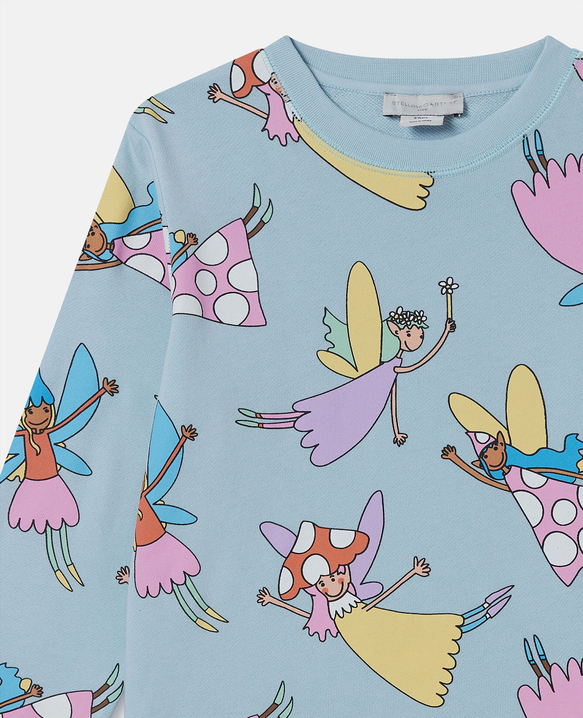 Fairies Print Crewneck Sweatshirt-Blue-large image number 1