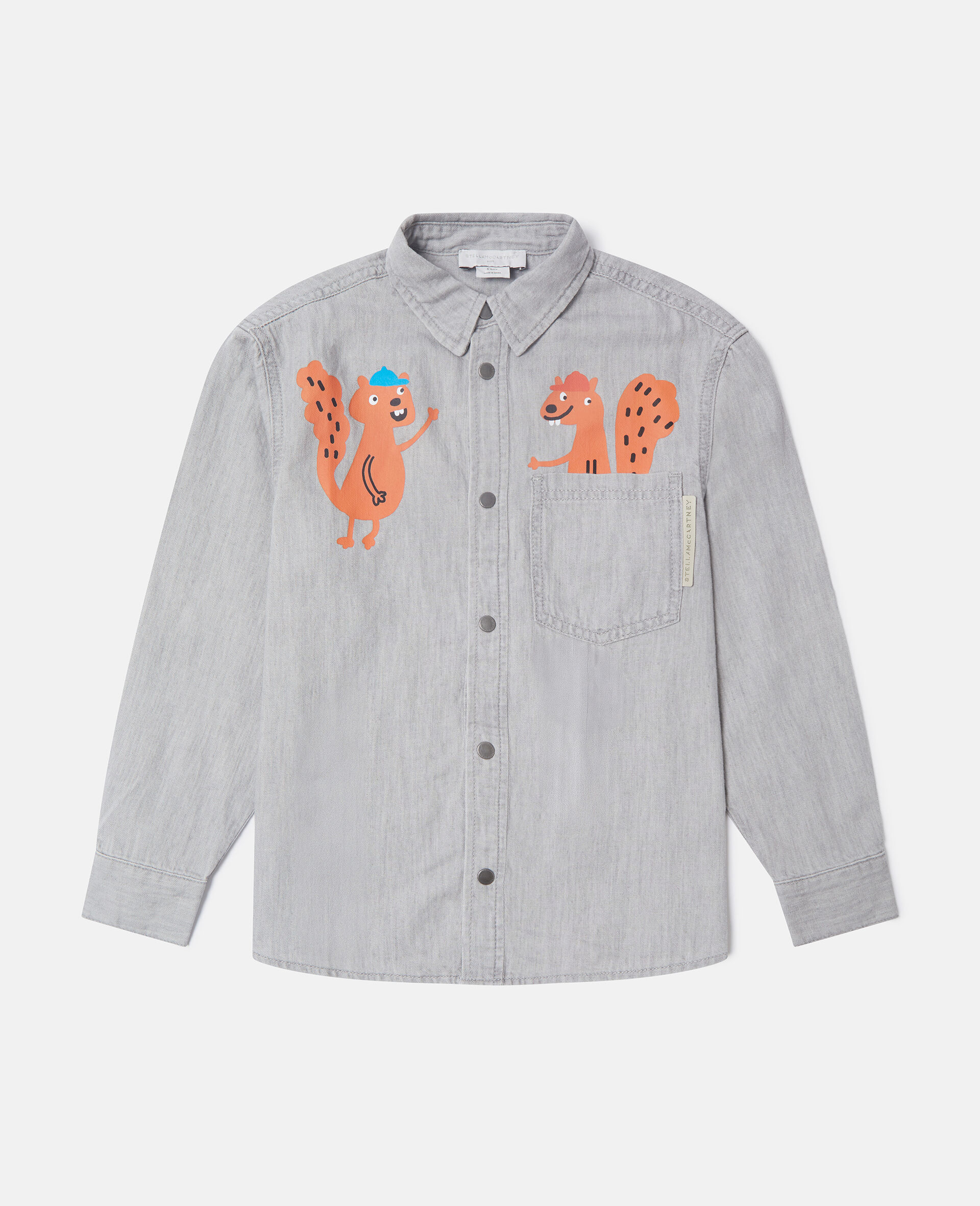 Squirrel Graphic Classic Shirt-Grey-medium