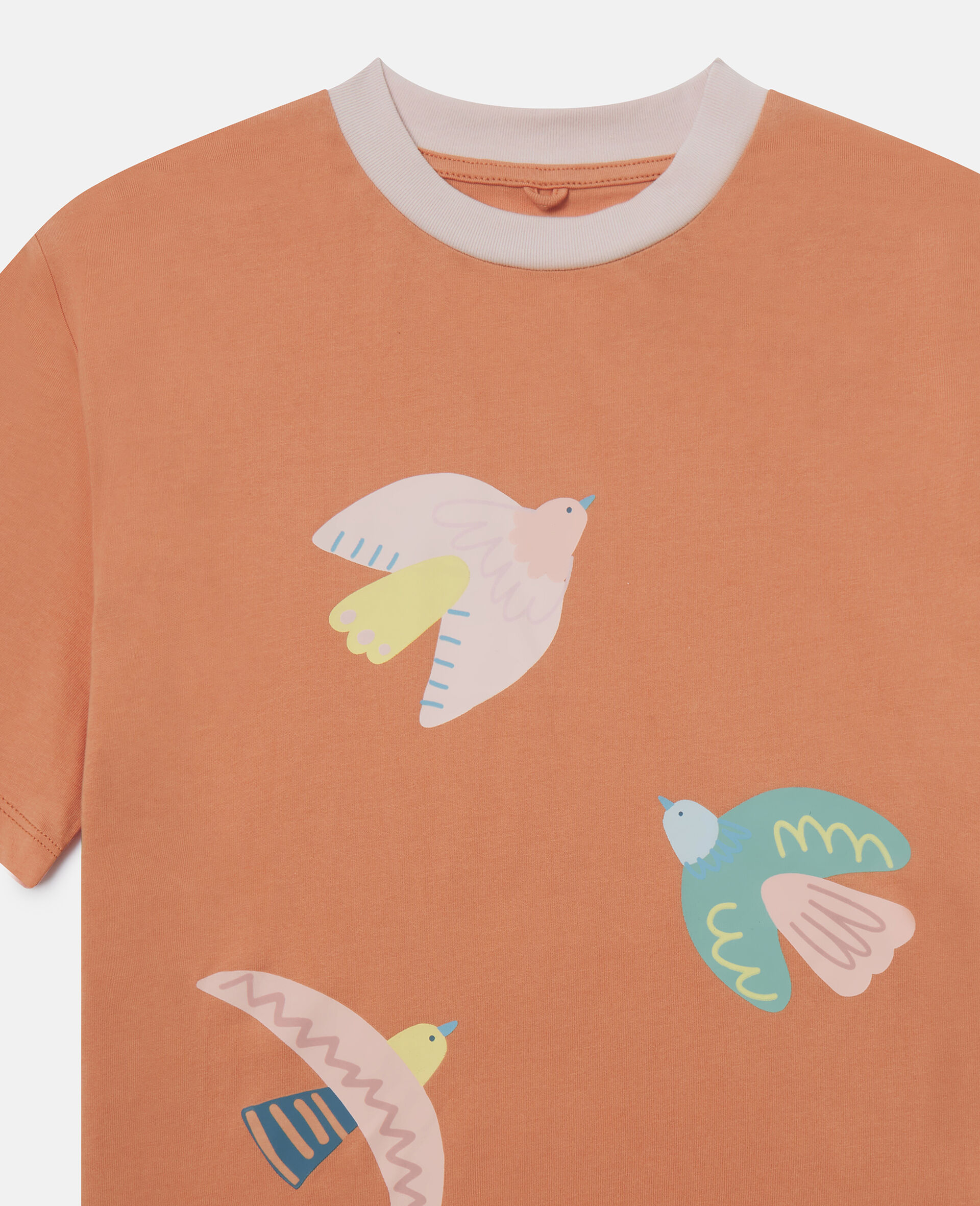 Dove  Print T-Shirt-Orange-medium Dove  Print T-Shirt-Orange-medium