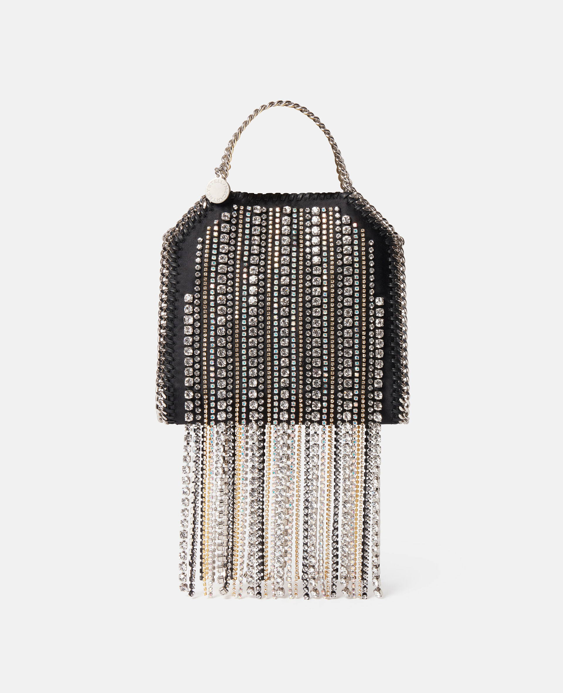 Limited Edition Crystal Fringe Falabella Tiny Tote Bag -Black-medium