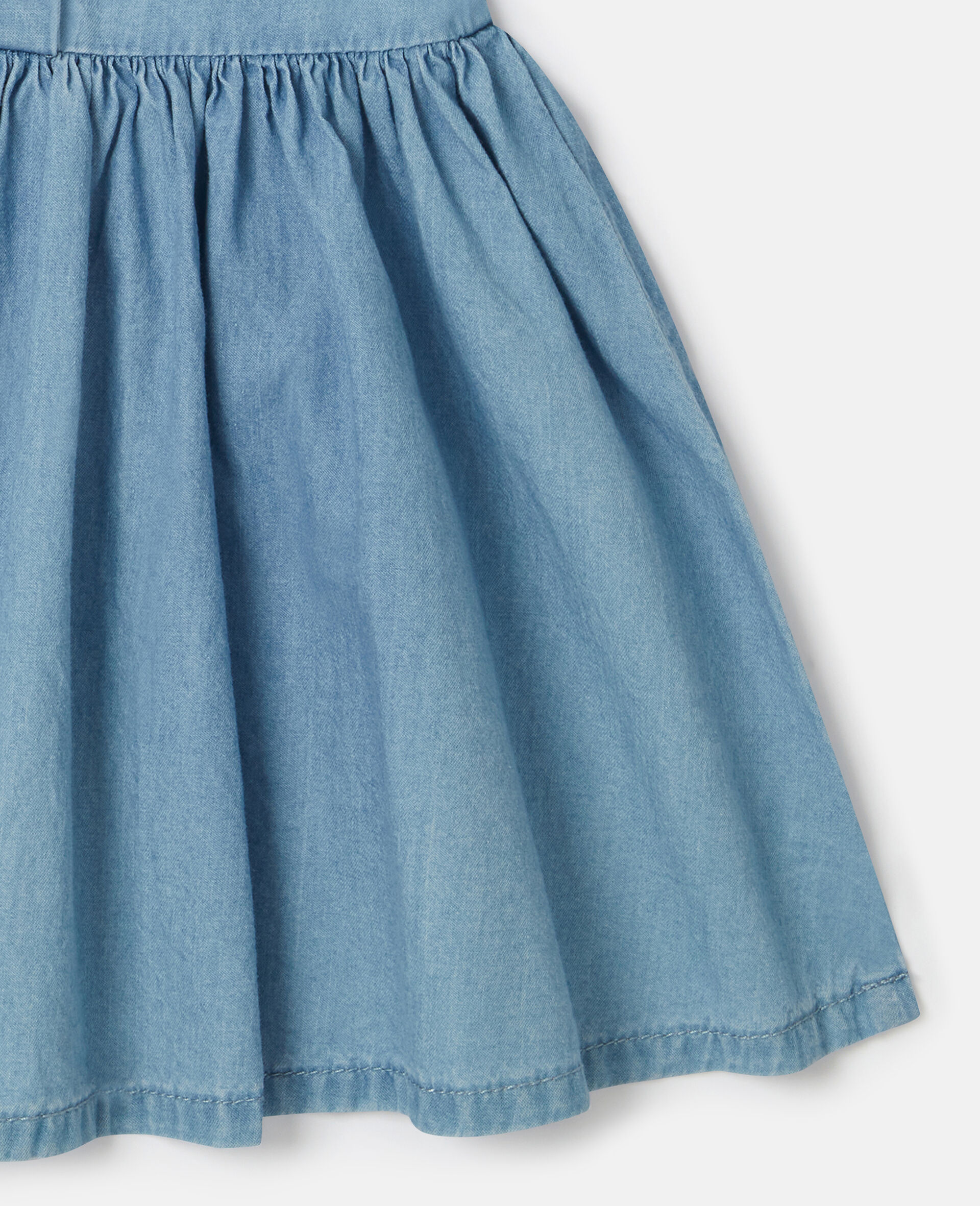 Ladybird-Embroidered Denim Dress-Blue-large image number 3