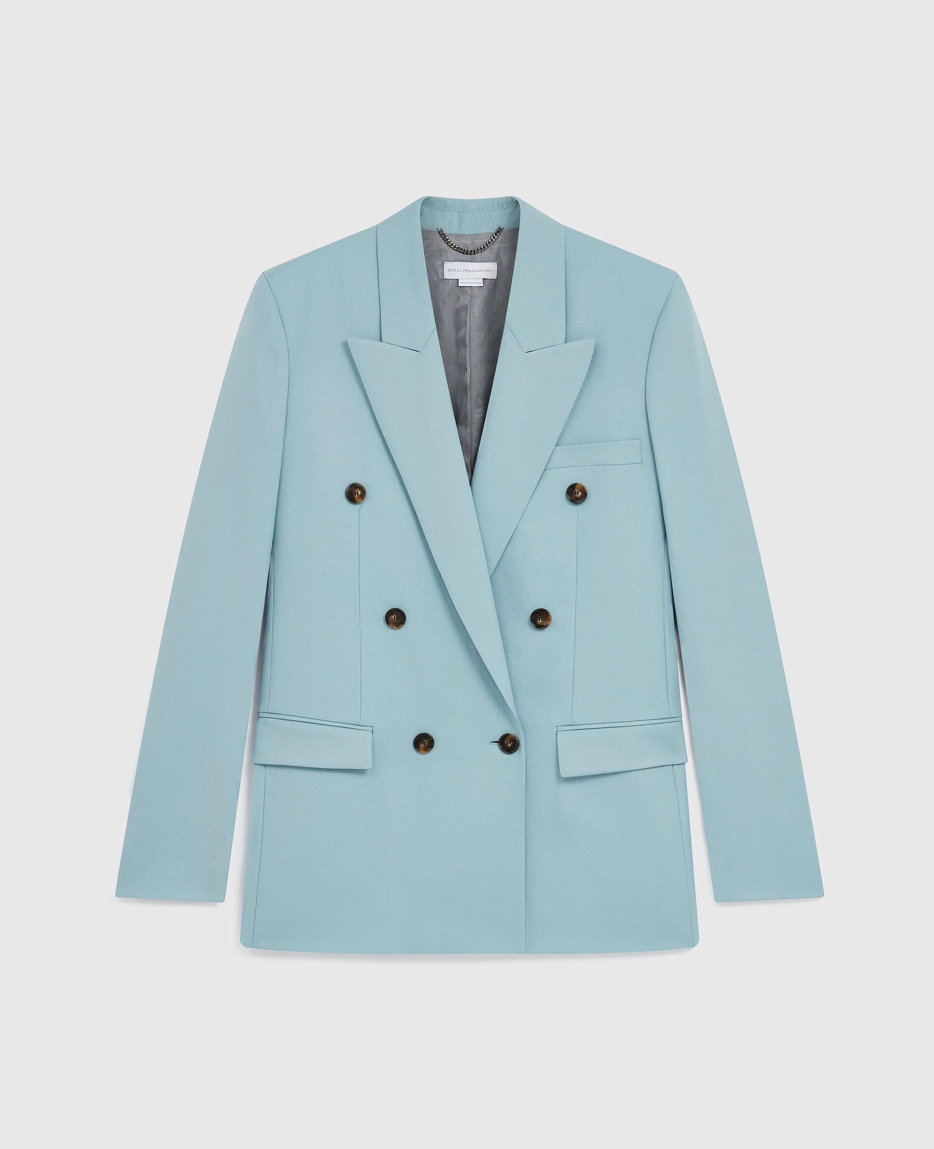 Zweireihiger Blazer-Blau-medium