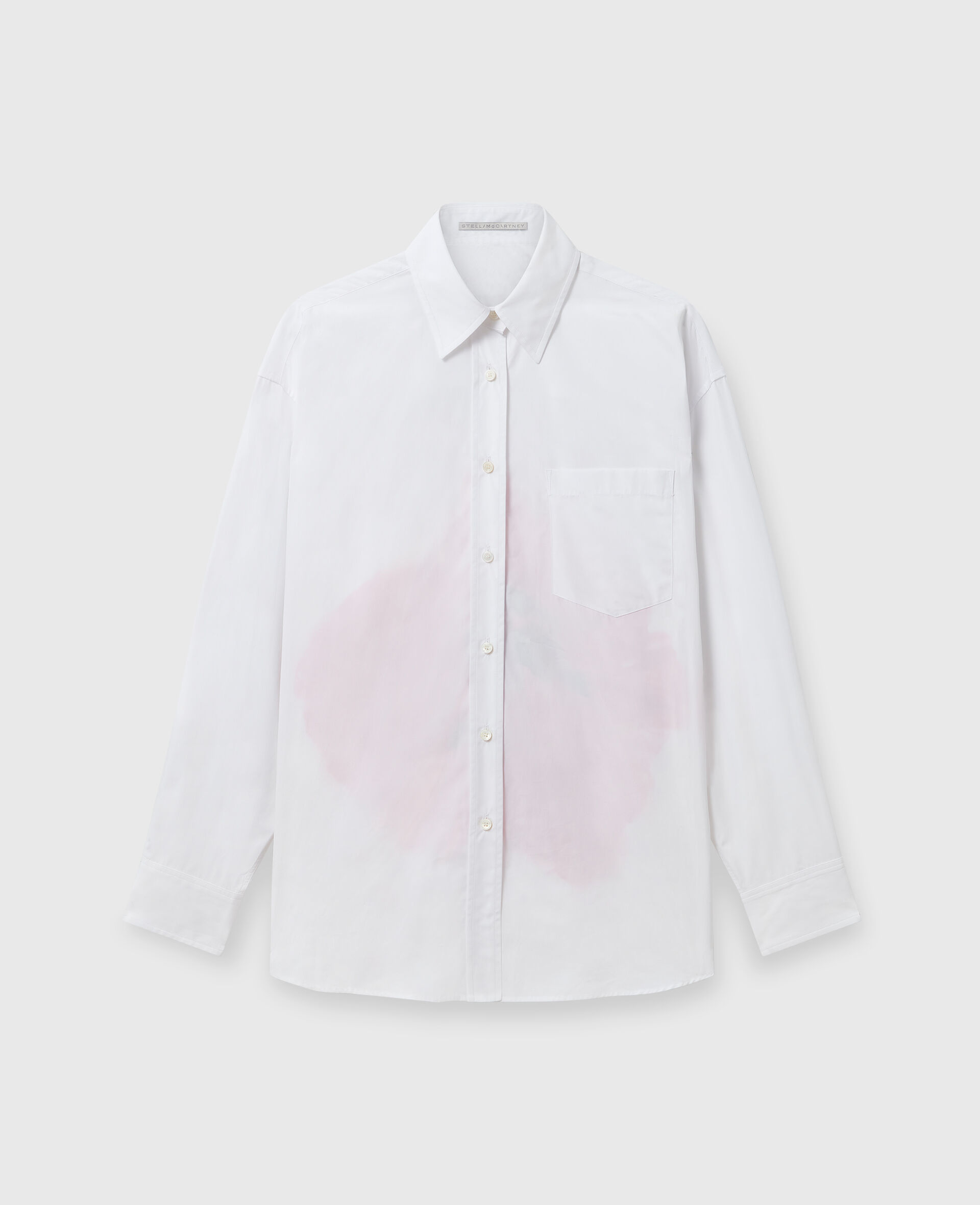 Poppy Print Panel Shirt-White-large image number 0