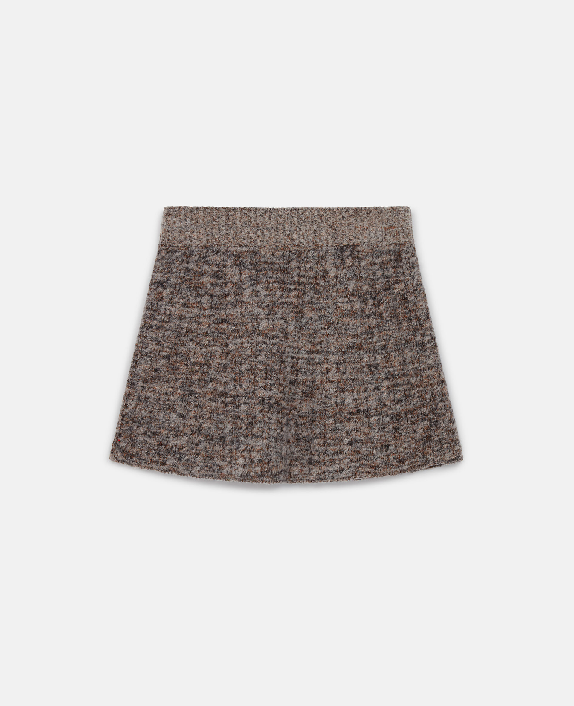 Ribbed Chunky Knit Mini Skirt-Grey-large image number 0