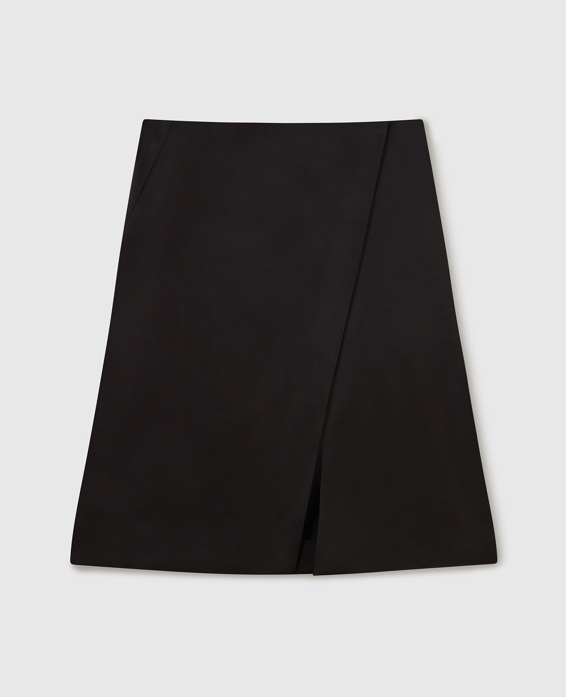 Tailored Satin Midi Skirt-Black-large image number 0