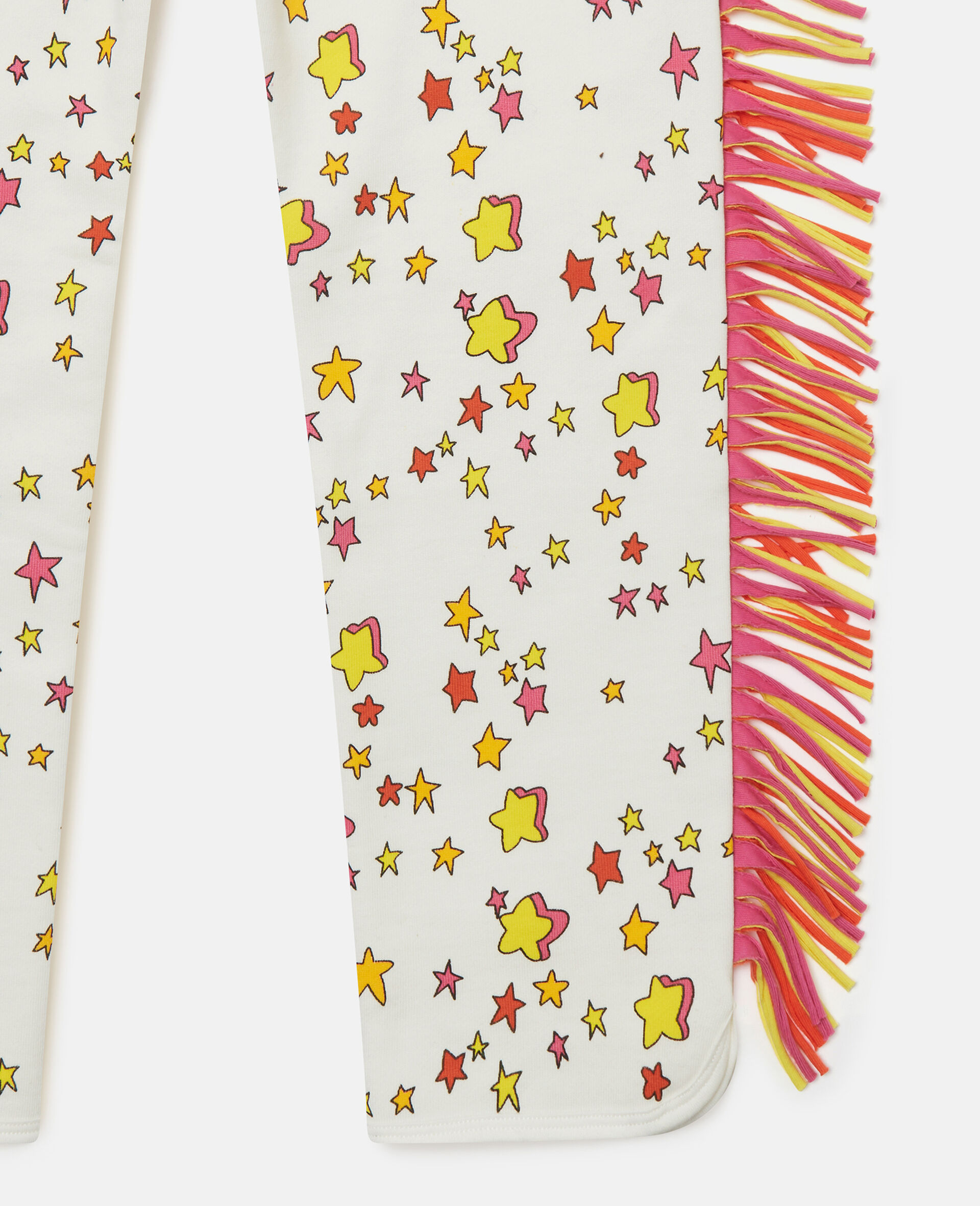 Star Graphic Fringed Drawstring Sweatpants-White-large image number 3