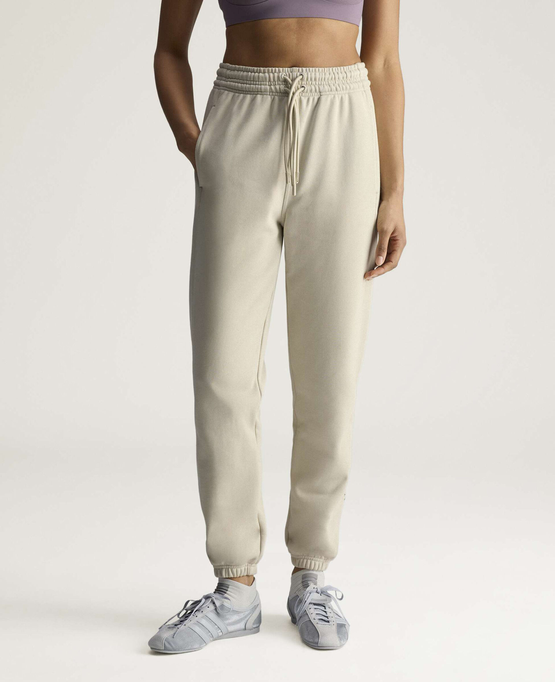 Logo Elasticated  Joggers-Beige-large image number 2