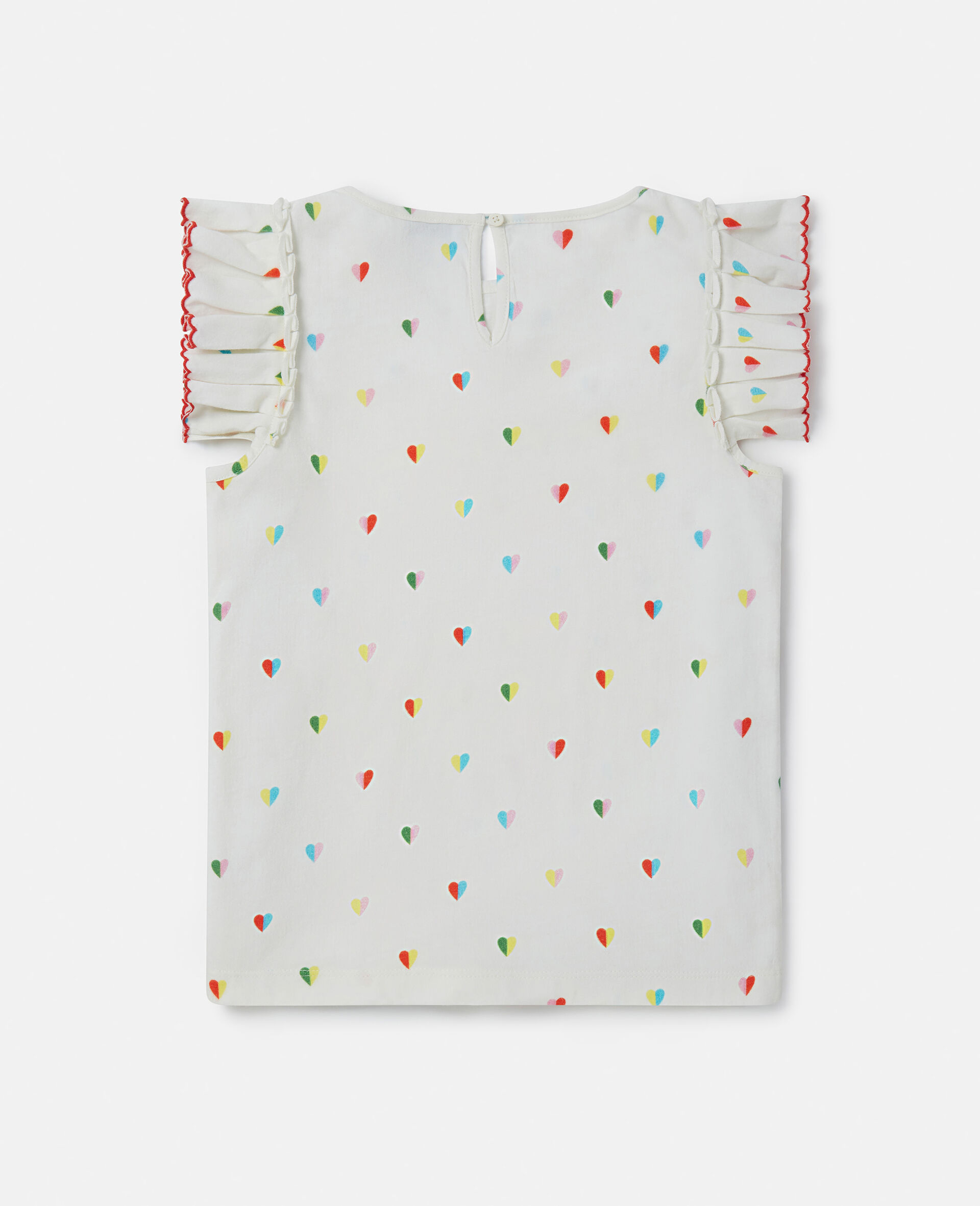 Heart Print T-Shirt Dress-White-large image number 2