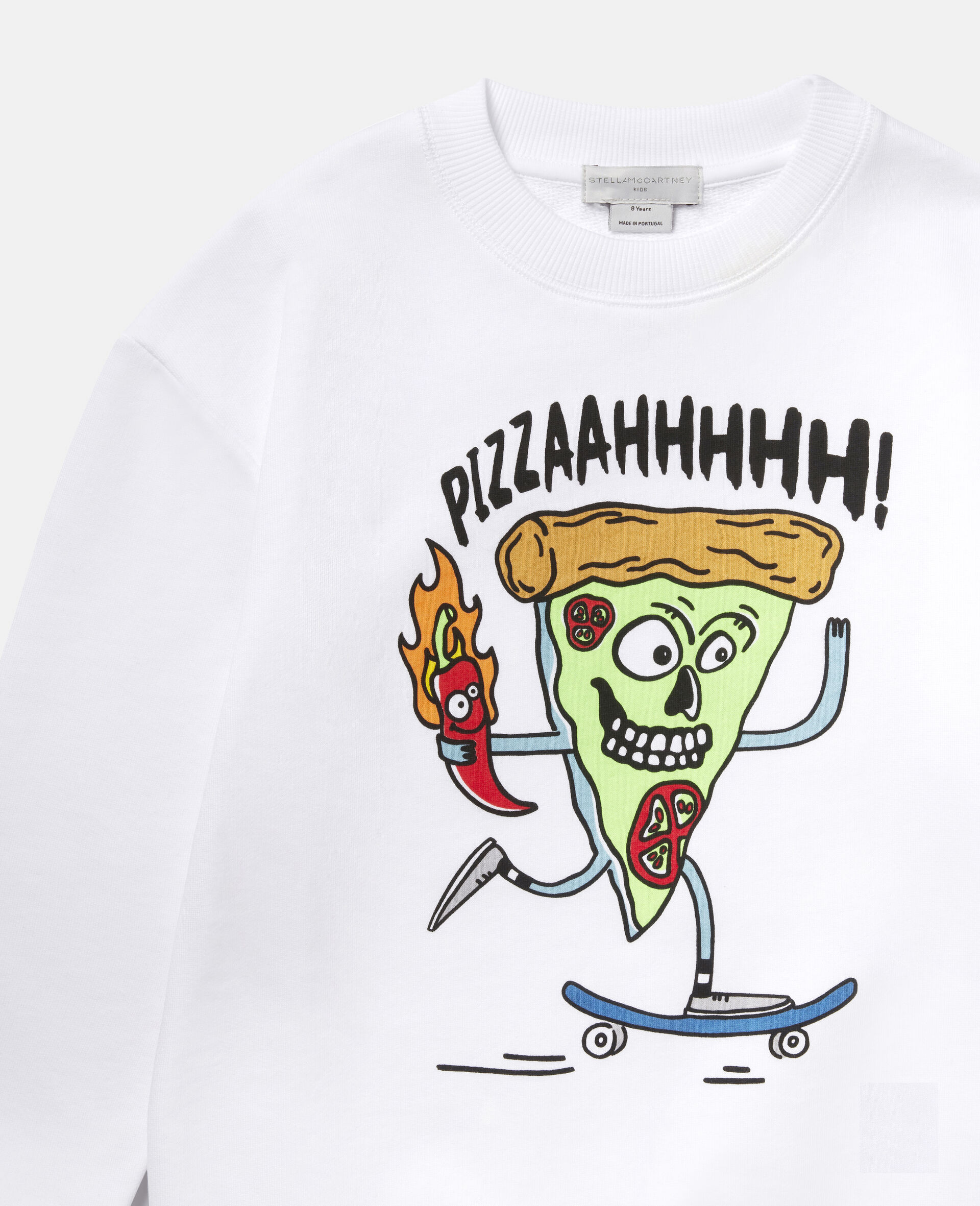 Pizza Skater Fleece Sweatshirt-White-large image number 1