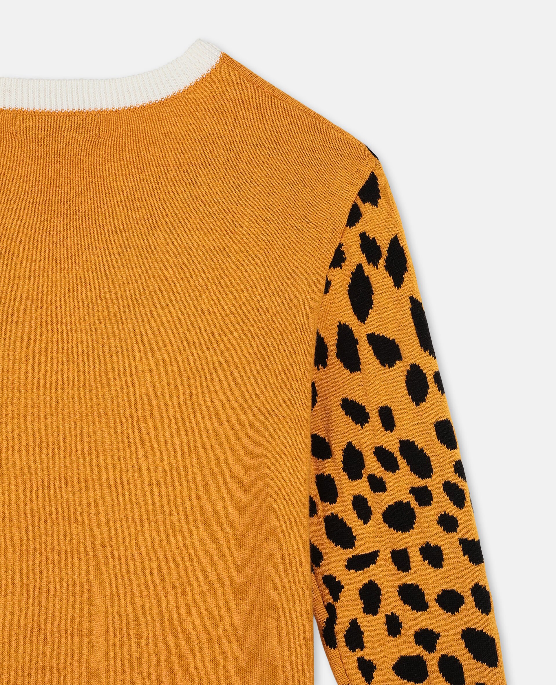 Cheetah Intarsia Knit Dress-Orange-large image number 2