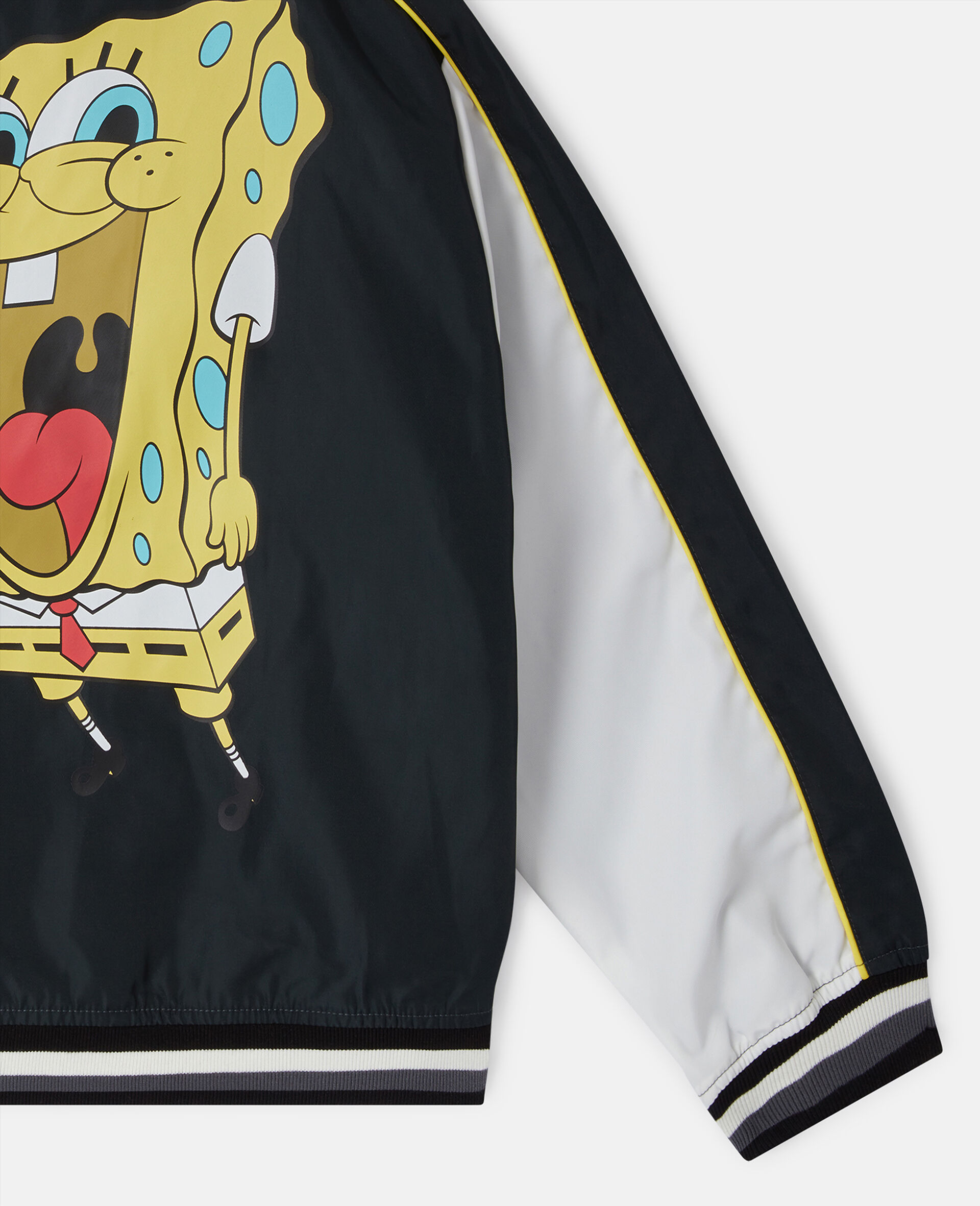 SpongeBob Graphic Varsity Bomber Jacket-Black-large SpongeBob Graphic Varsity Bomber Jacket-Black-large image number 3