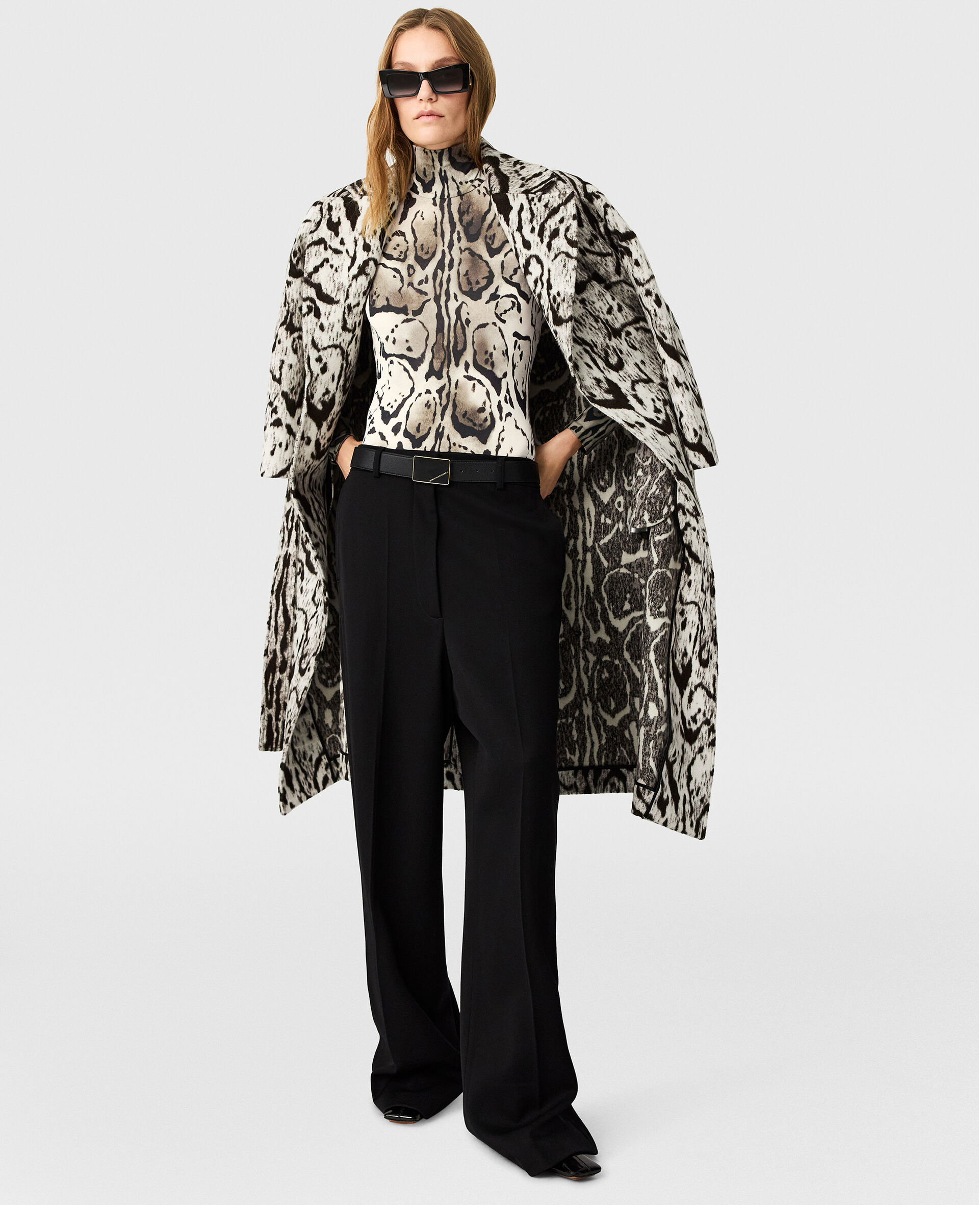 Cloud Leopard High-Neck Bodysuit-Grey-large image number 5