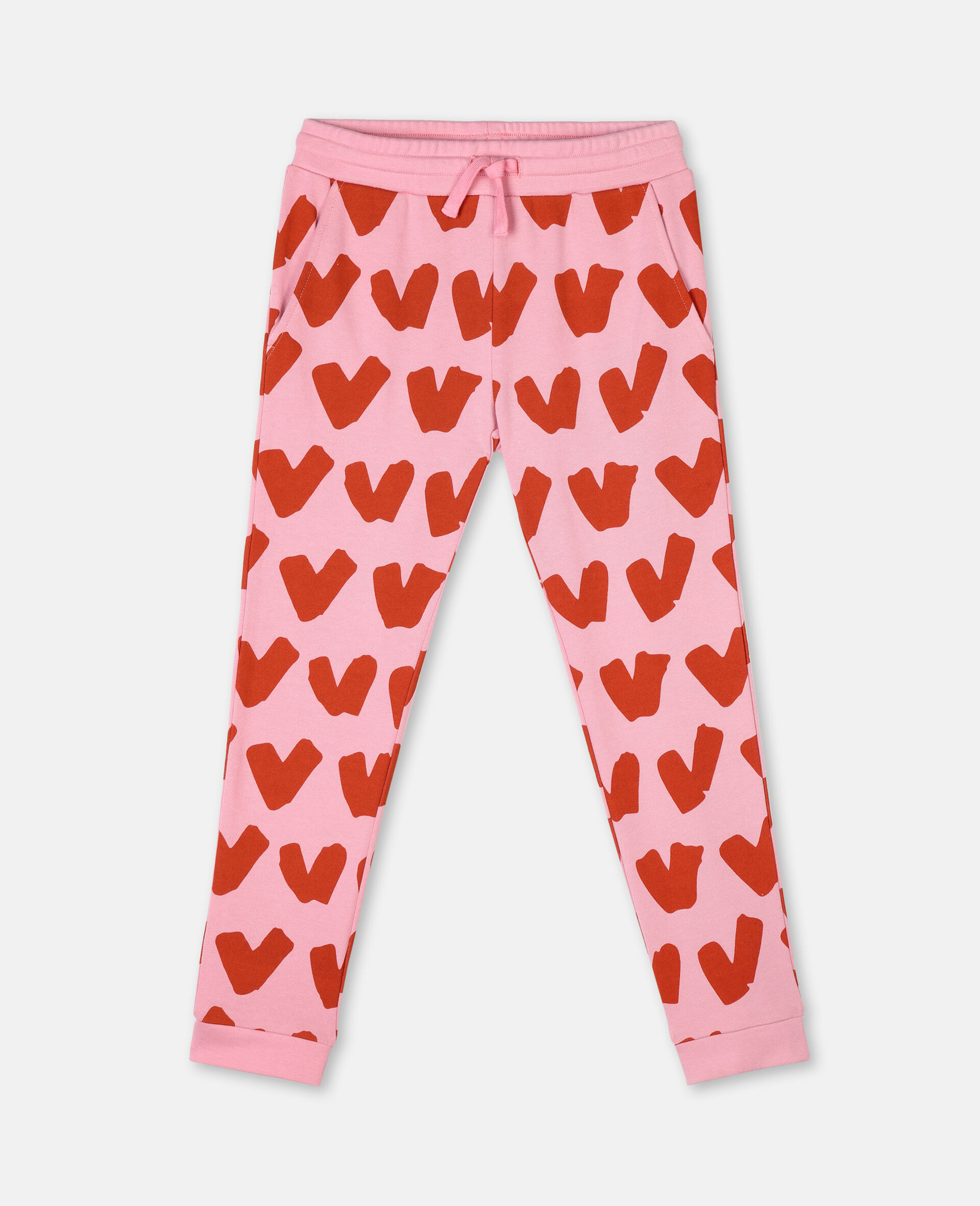 Hearts Cotton Fleece Sweatpants -Pink-large image number 0