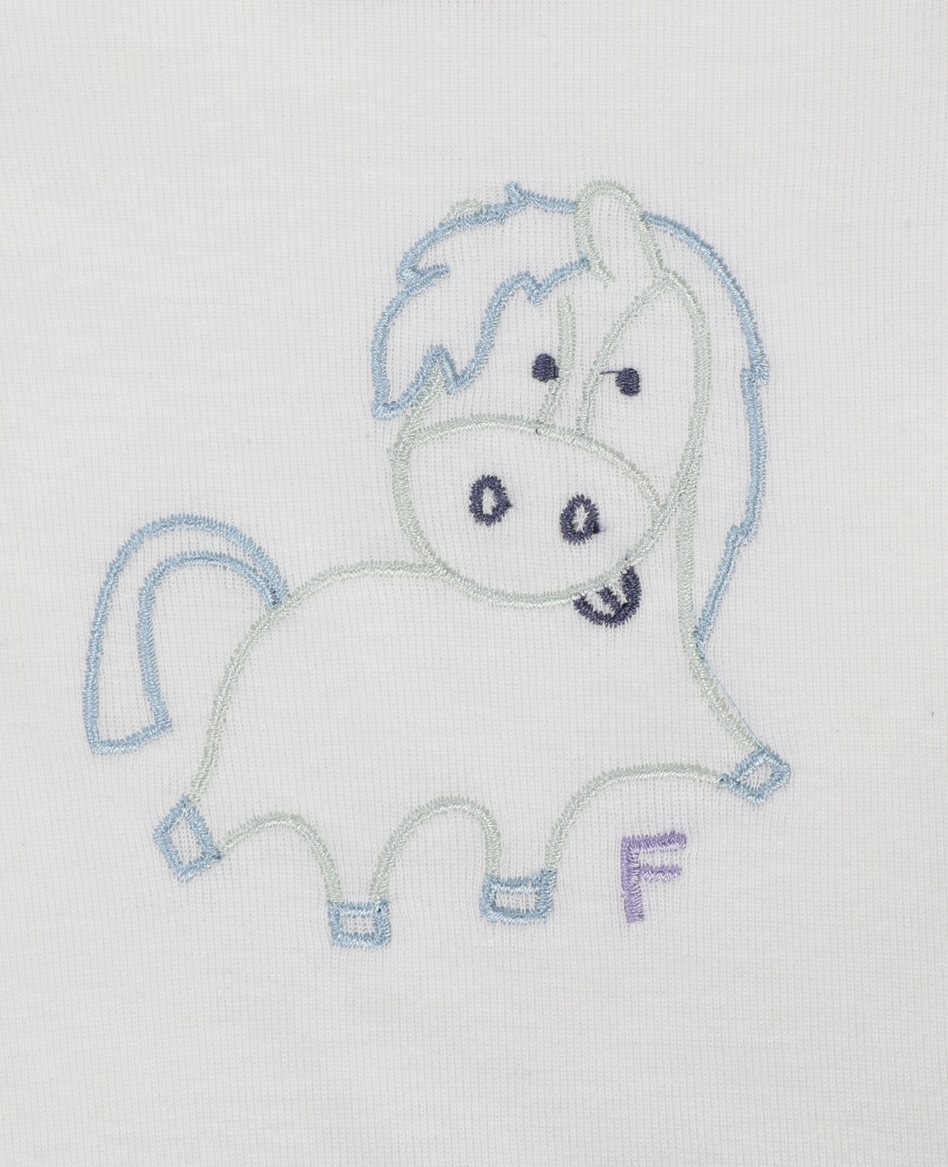 Embroidered Horses Week Rib Bodies Set-White-large image number 2
