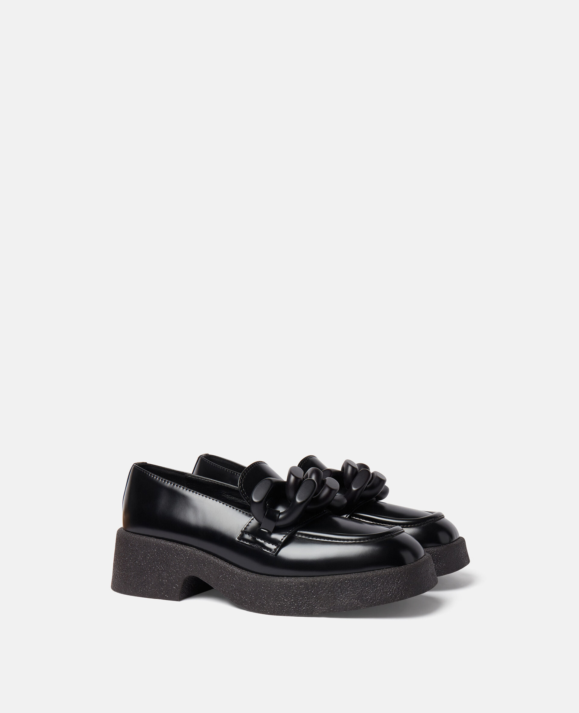 Skyla Patent Chunky Loafers-Black-large image number 1