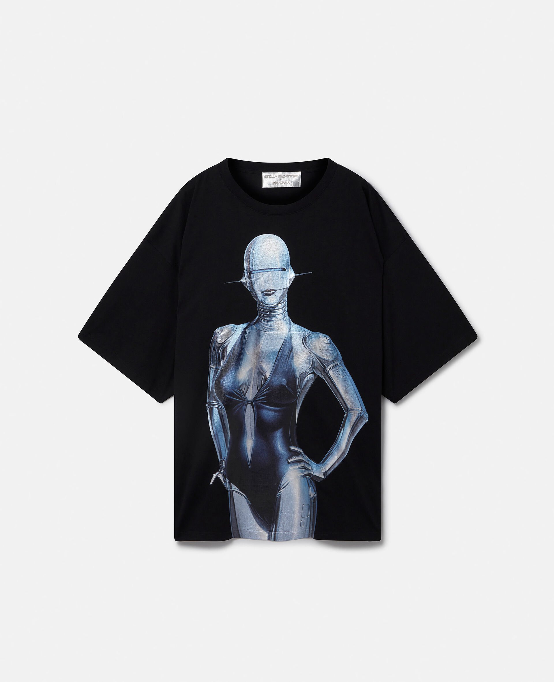 “Sexy Robot”阔型有机棉T恤-黑色-large image number 0