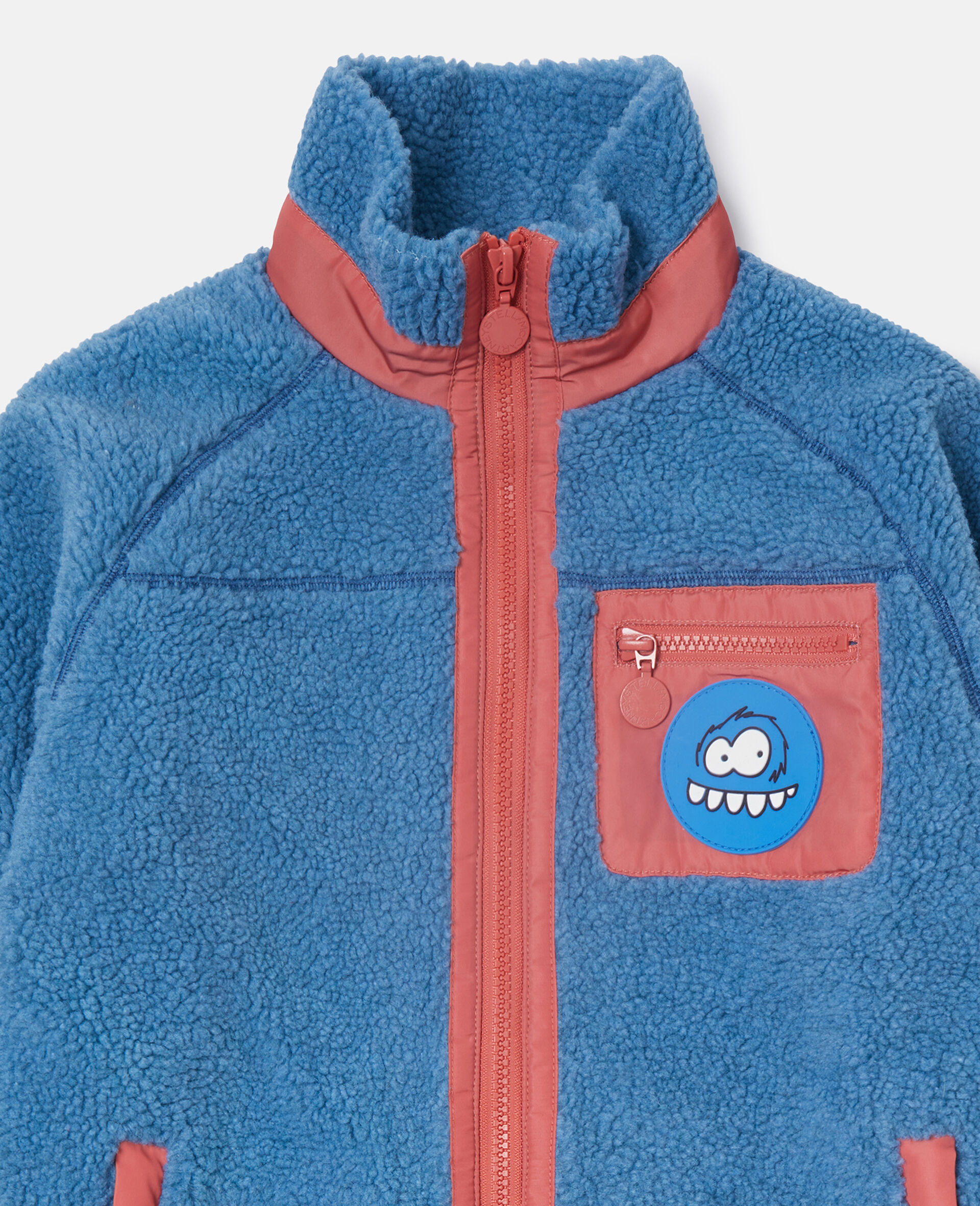 Polaire avec broderie monstre-Bleu-medium