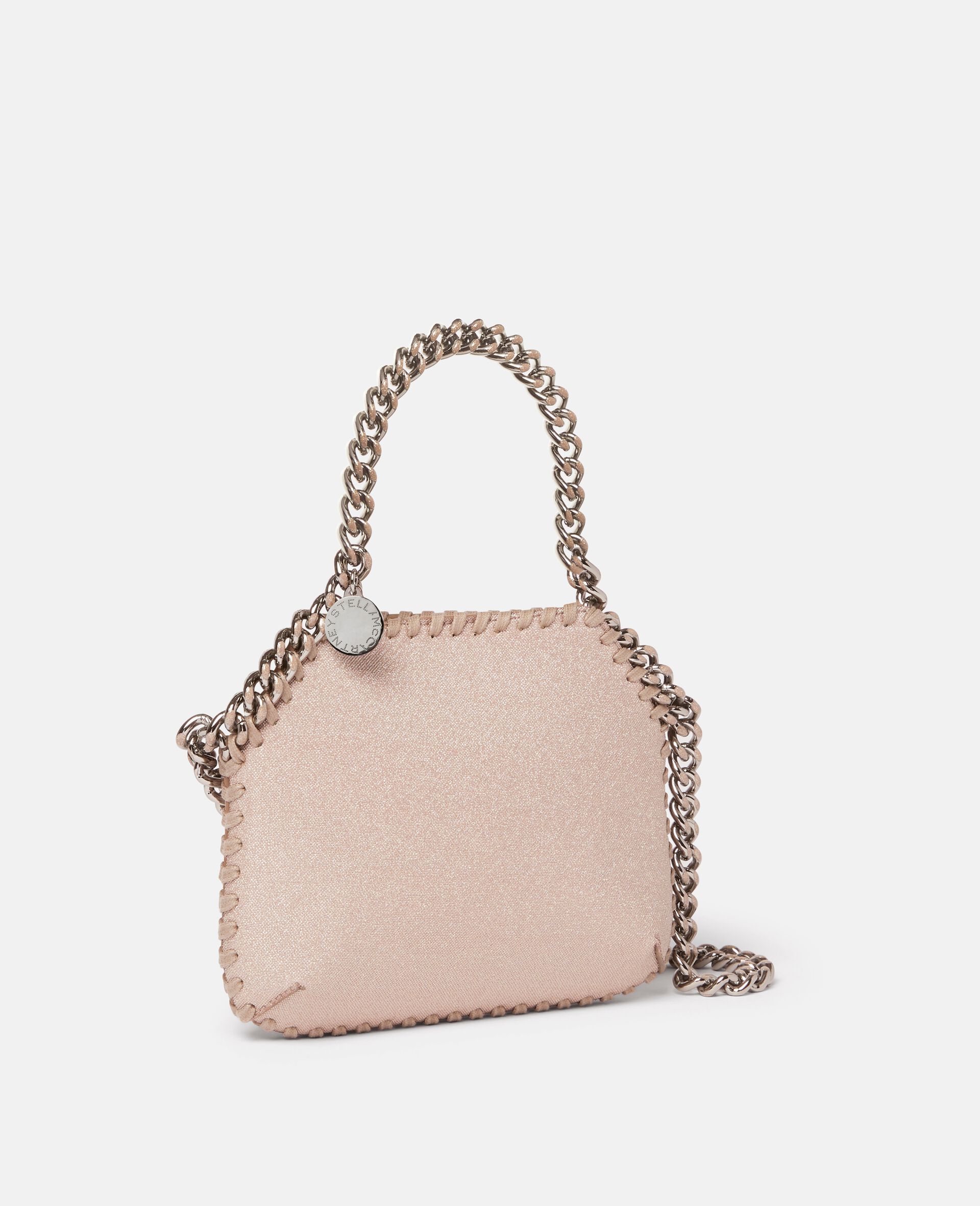 Mini sac porté épaule Falabella Glitter -Rose-large image number 1