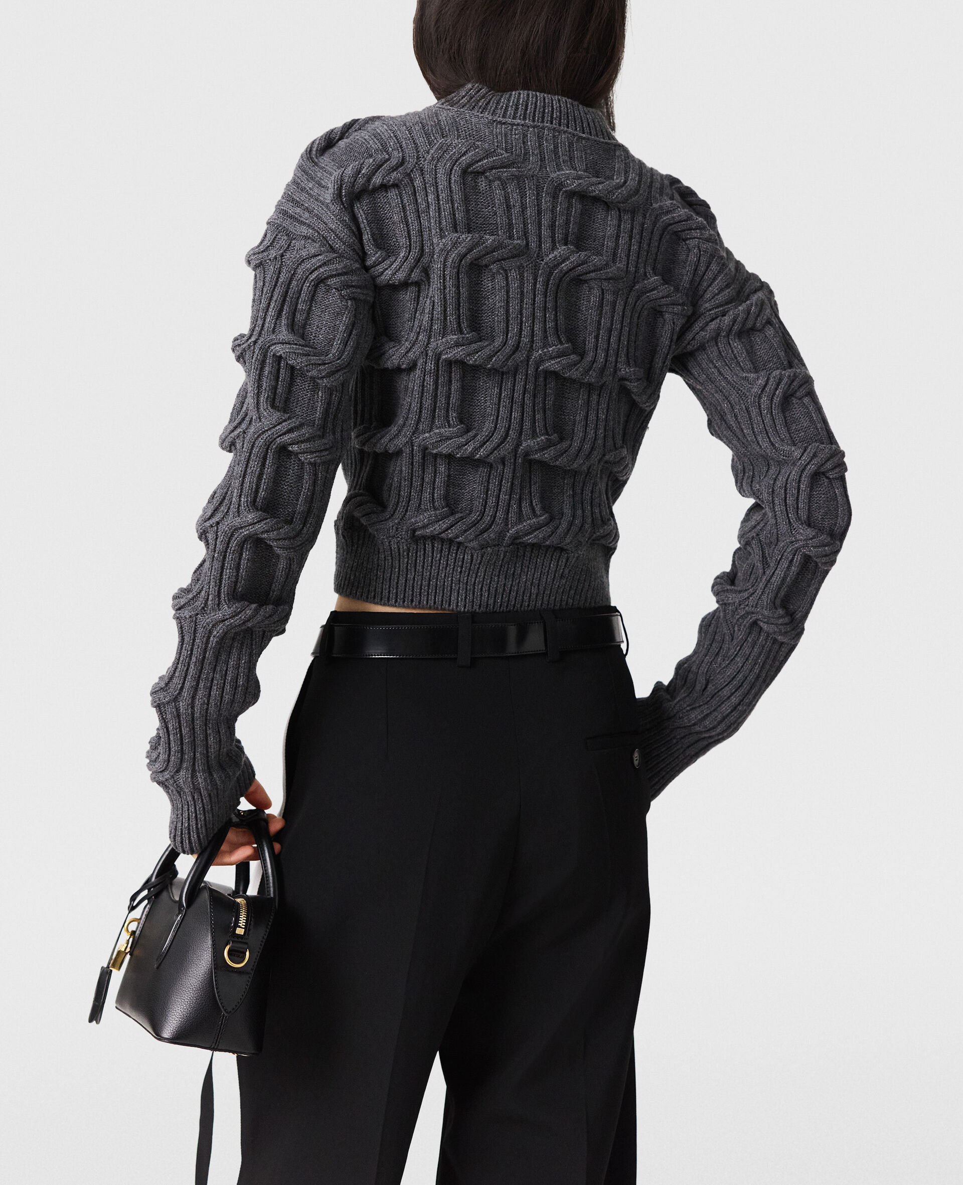 Falabella Cable-Knit Jumper-Grey-large image number 4