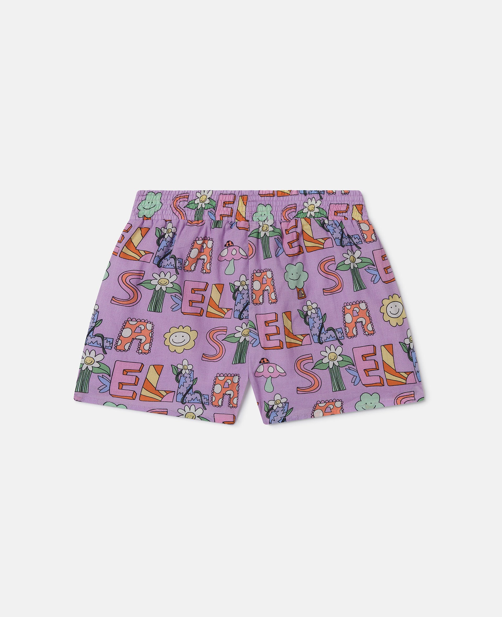 Stella Woodland Lettering Elasticated Shorts-Purple-large image number 2